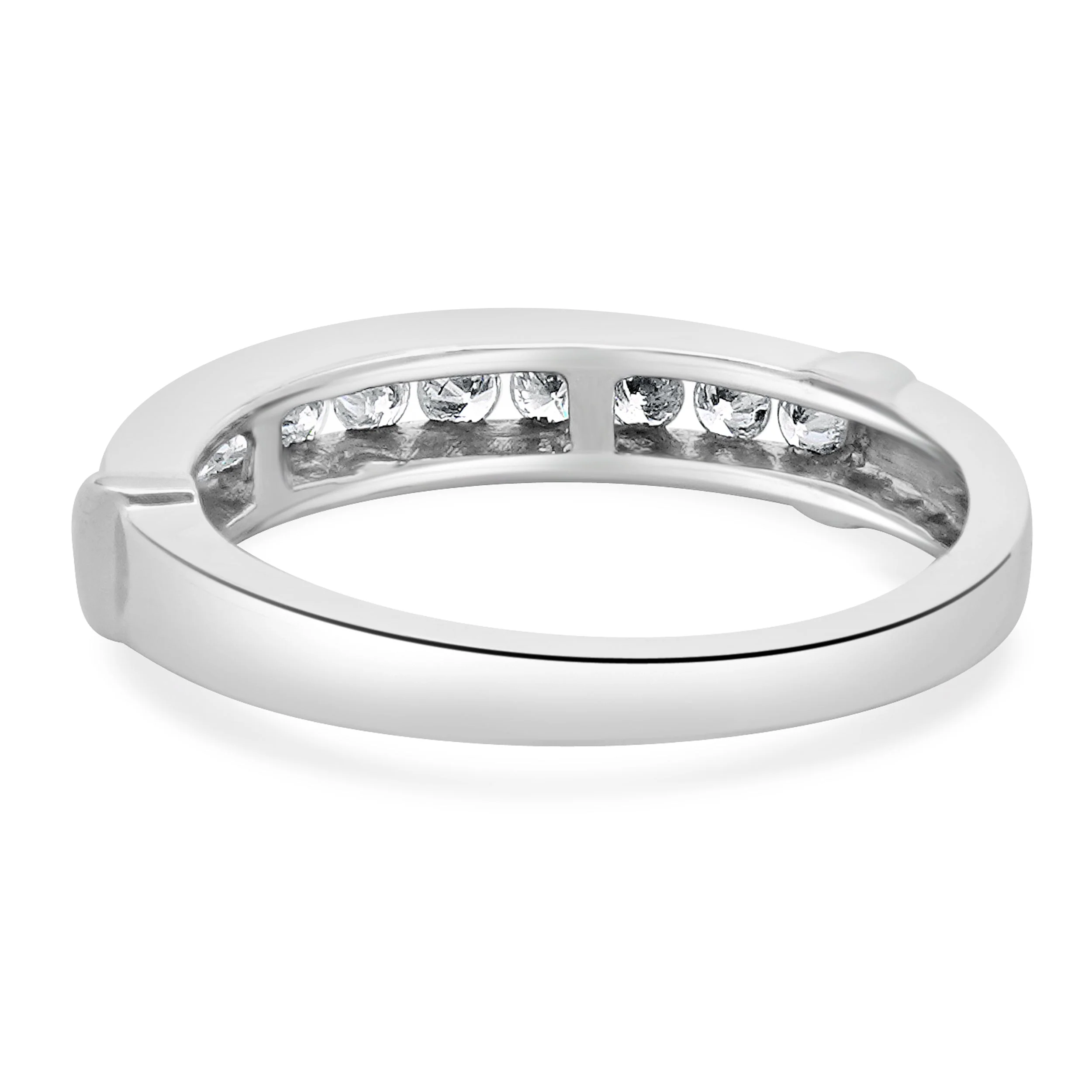 14 Karat White Gold Round Brilliant Cut Channel Set Diamond Band - Image 3