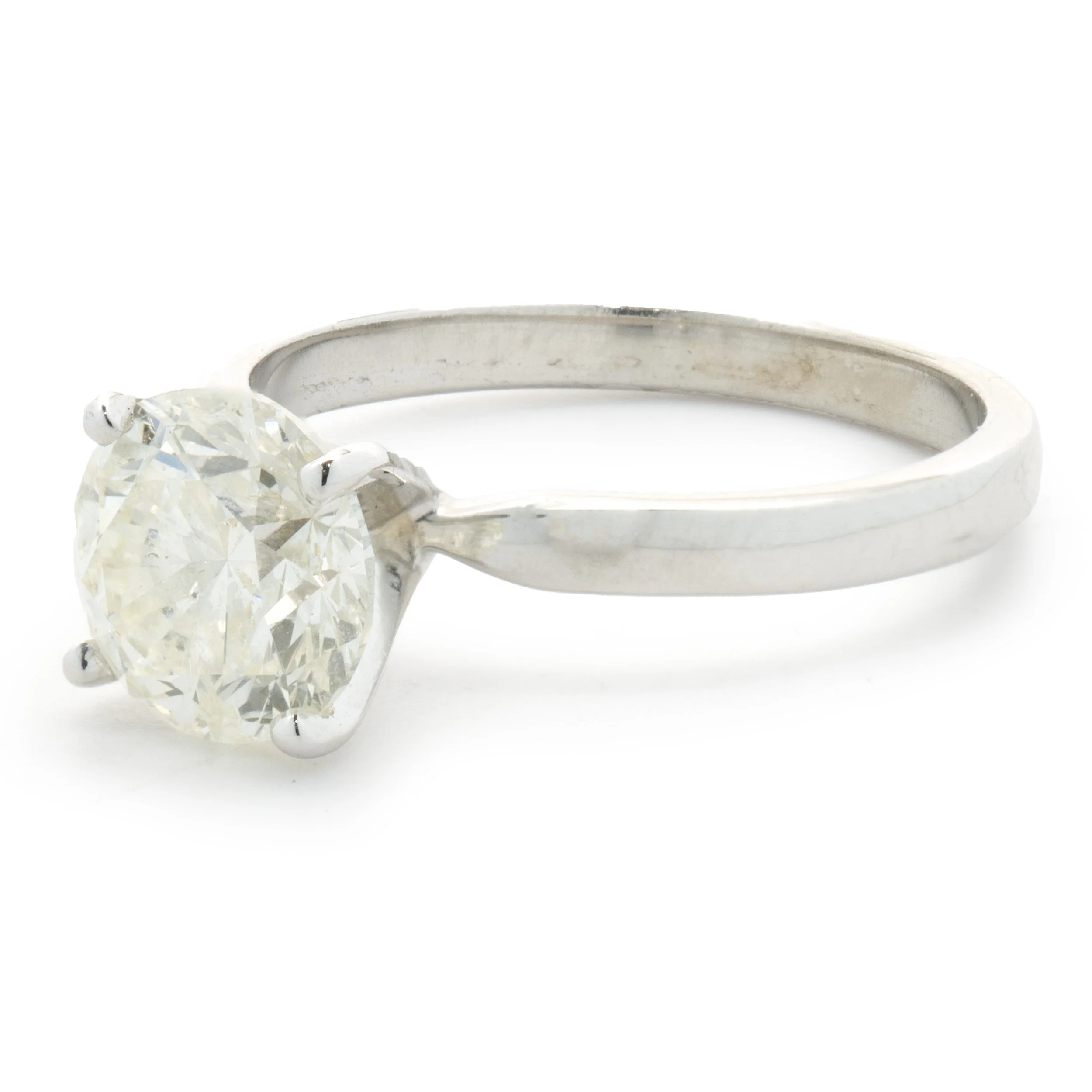 14 Karat White Gold Round Brilliant Cut Diamond Engagement Ring - Image 2
