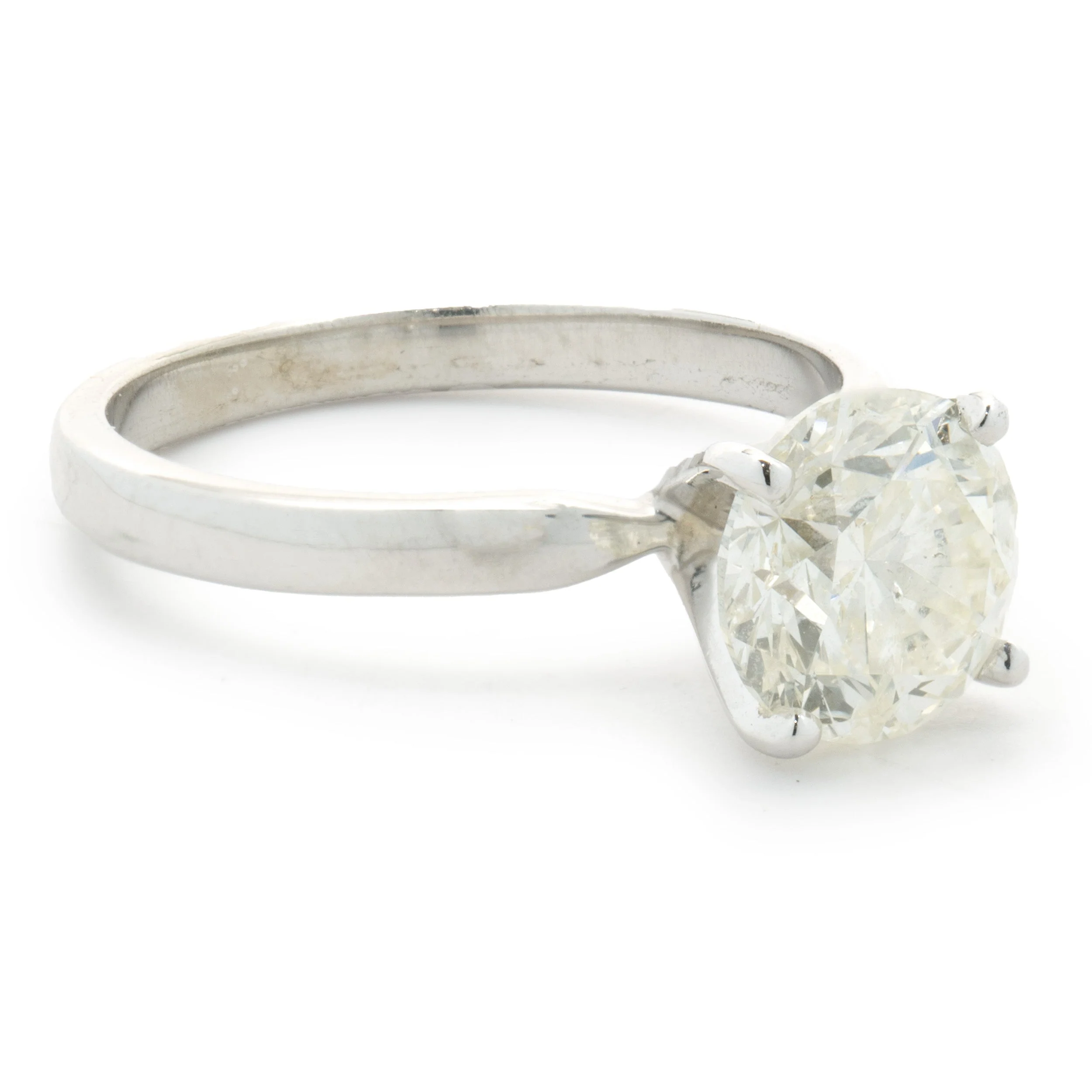 14 Karat White Gold Round Brilliant Cut Diamond Engagement Ring - Image 4