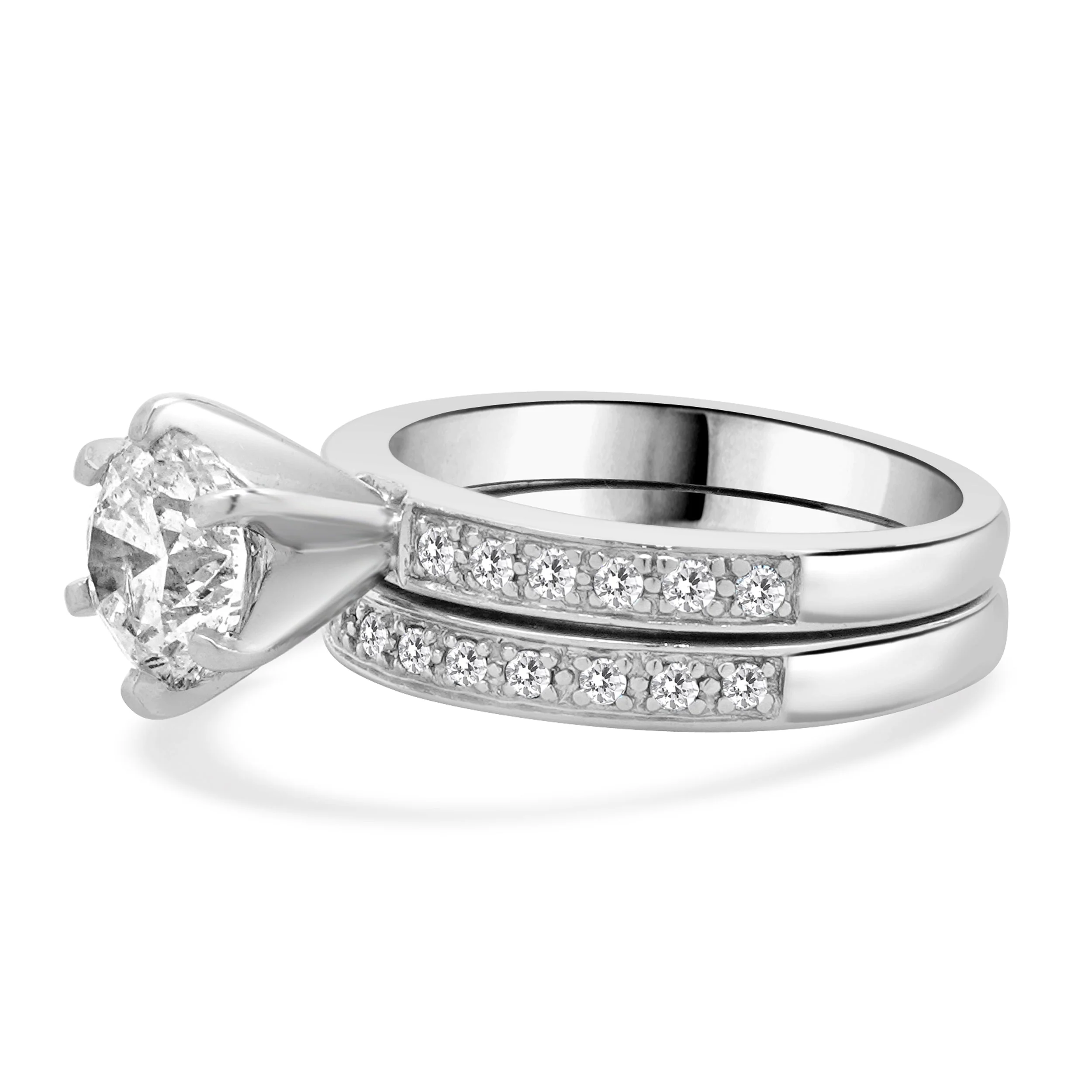 14 Karat White Gold Round Brilliant Cut Diamond Engagement Ring - Image 2