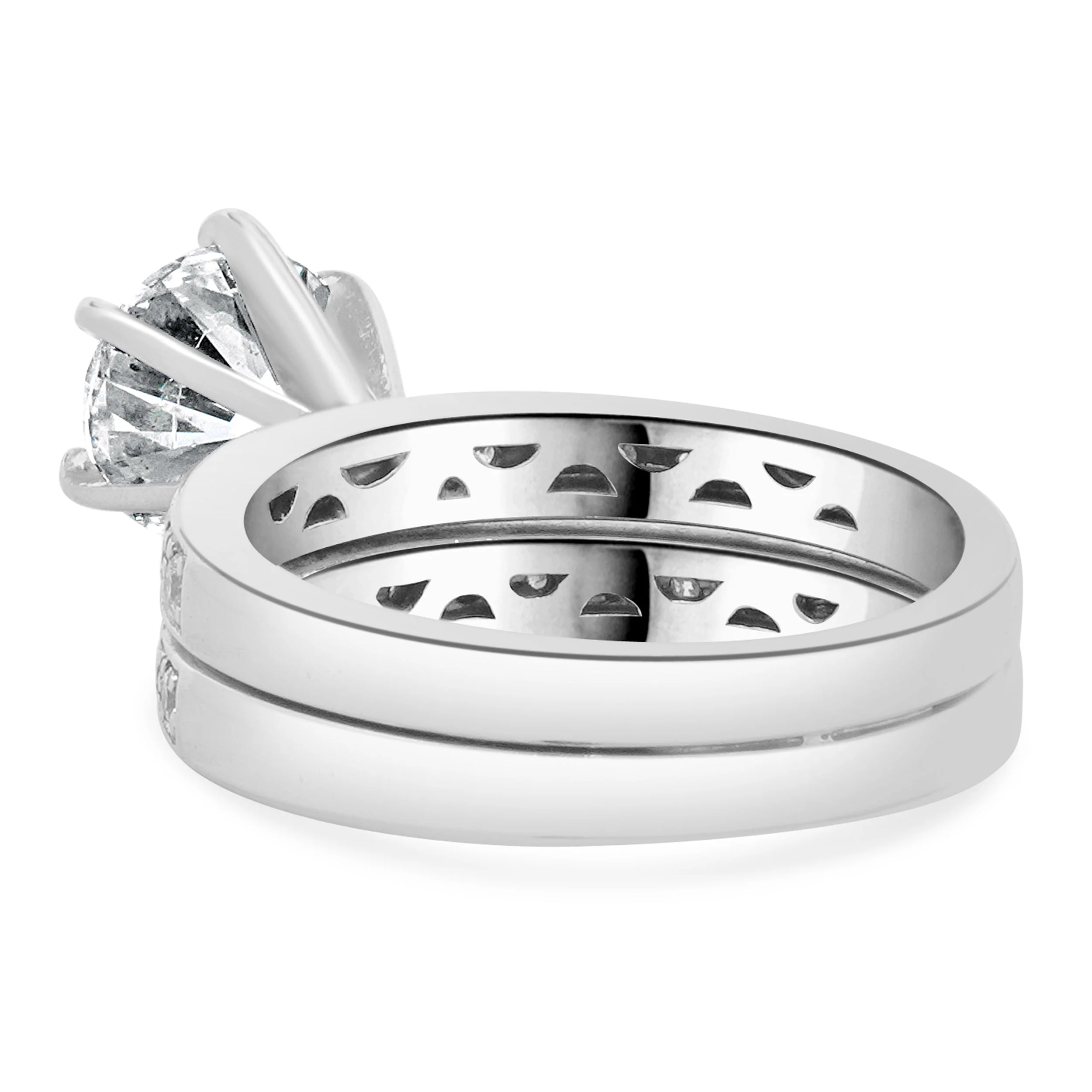 14 Karat White Gold Round Brilliant Cut Diamond Engagement Ring - Image 3