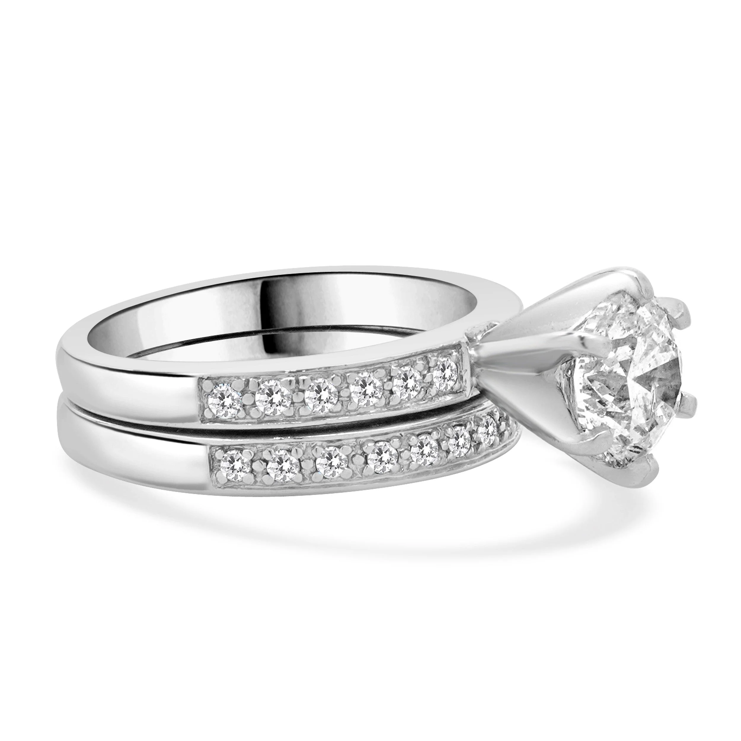 14 Karat White Gold Round Brilliant Cut Diamond Engagement Ring - Image 4