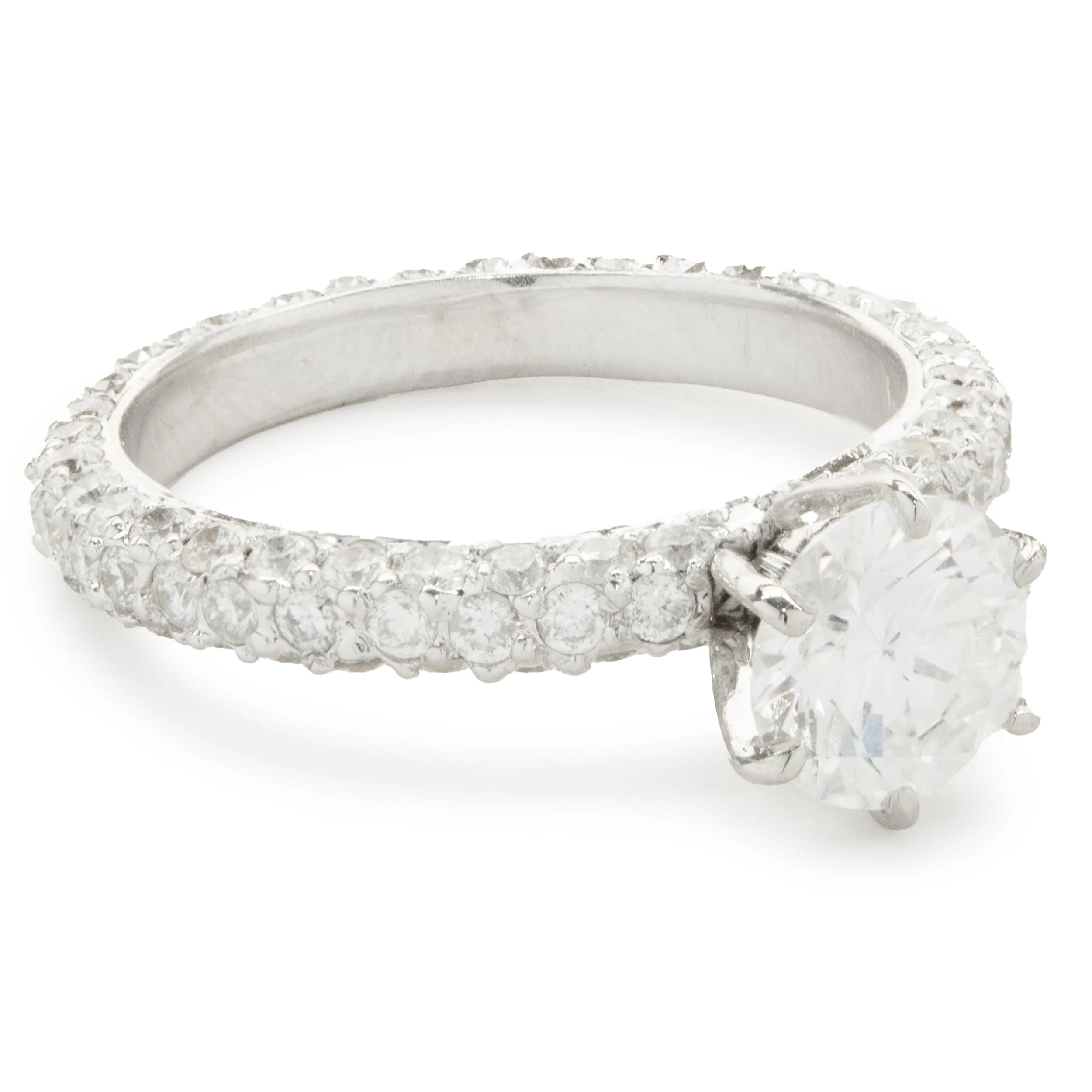 14 Karat White Gold Round Brilliant Cut Diamond Engagement Ring - Image 2