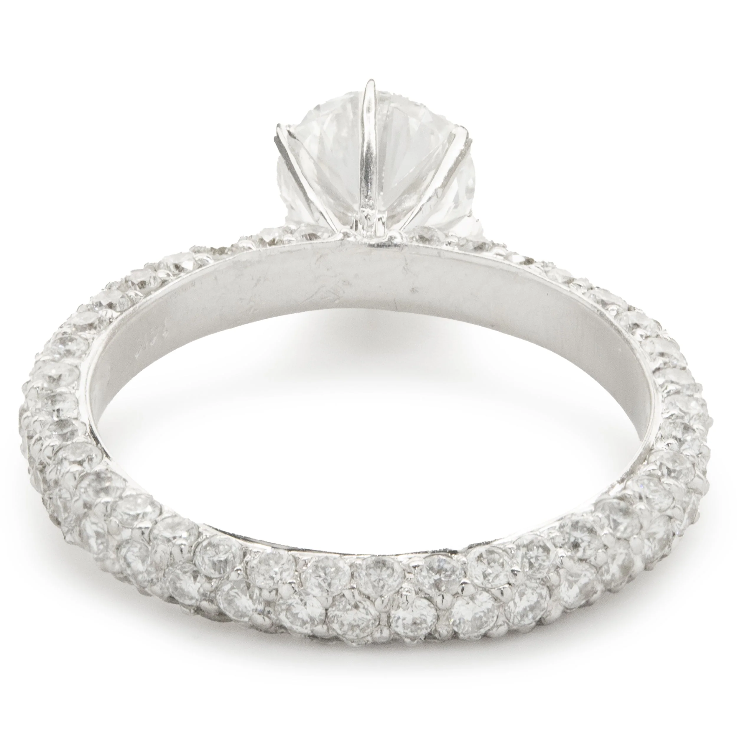 14 Karat White Gold Round Brilliant Cut Diamond Engagement Ring - Image 3