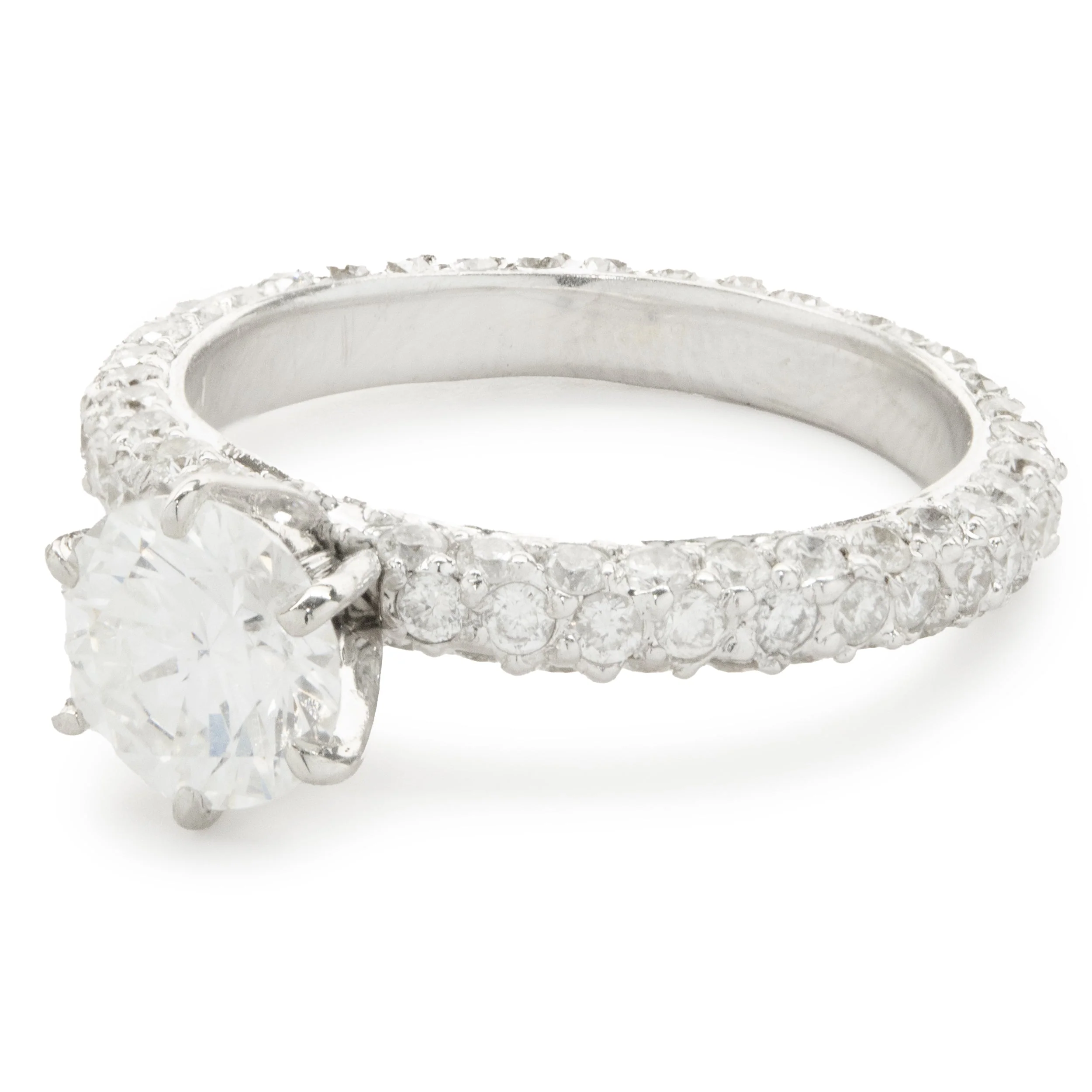 14 Karat White Gold Round Brilliant Cut Diamond Engagement Ring - Image 4