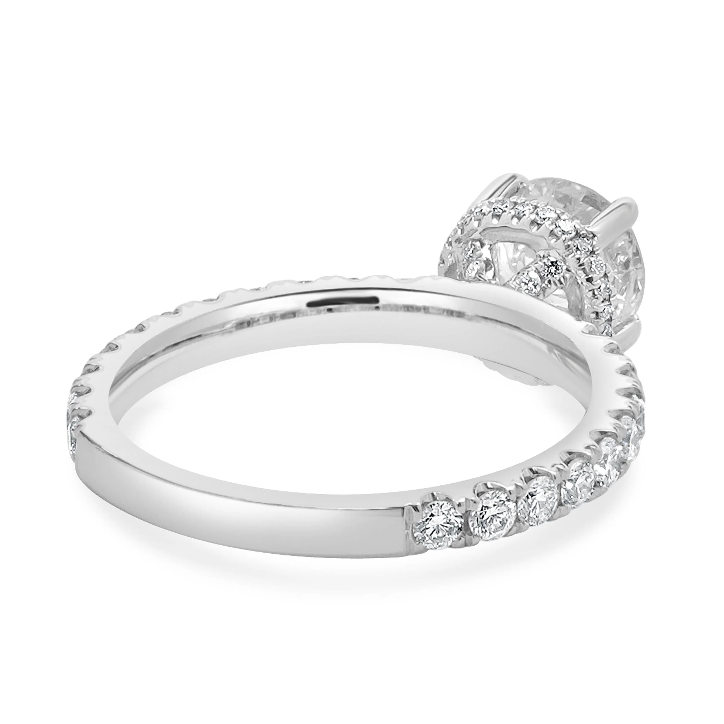 14 Karat White Gold Round Brilliant Cut Diamond Engagement Ring - Image 4