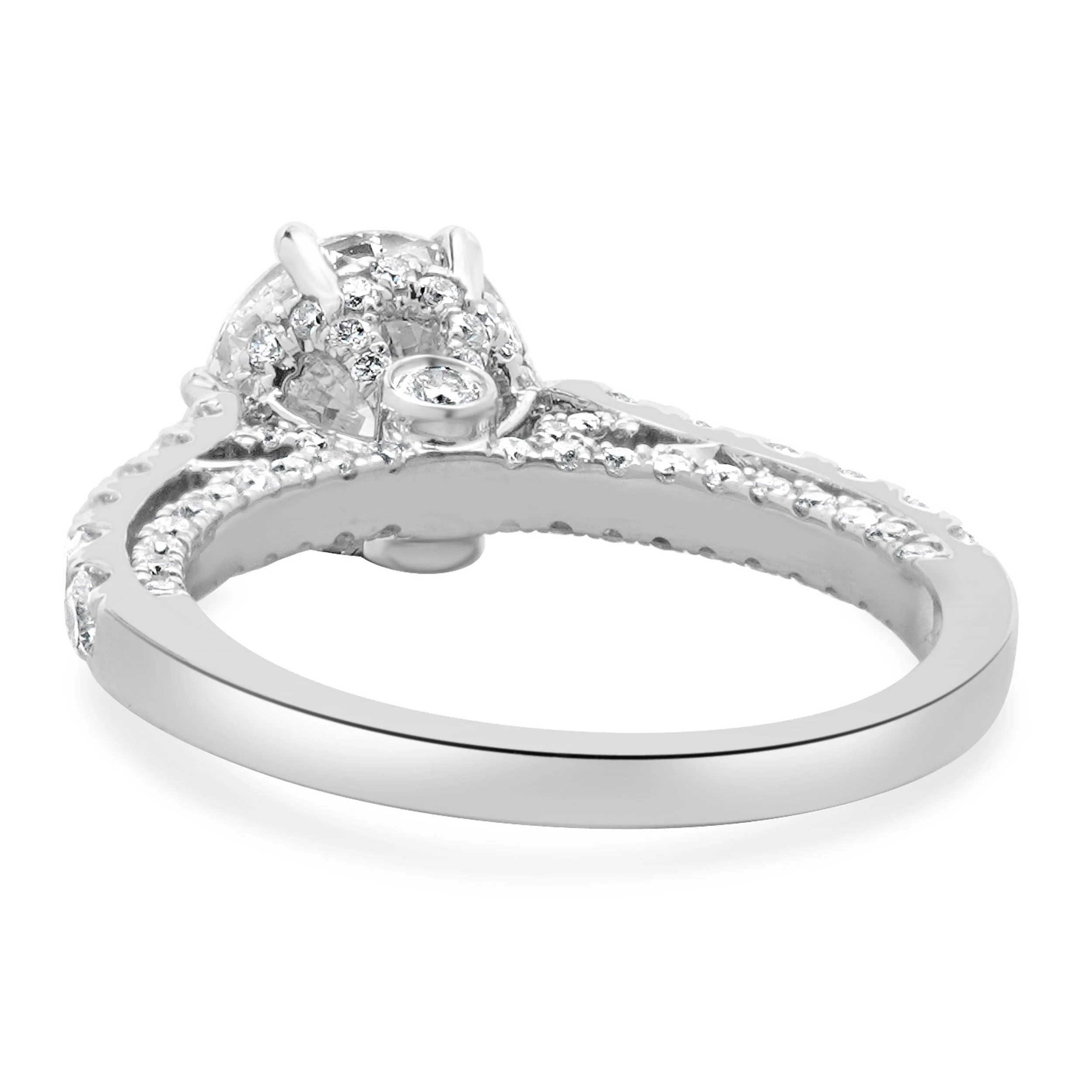 18 Karat White Gold Round Brilliant Cut Diamond Engagement Ring - Image 3