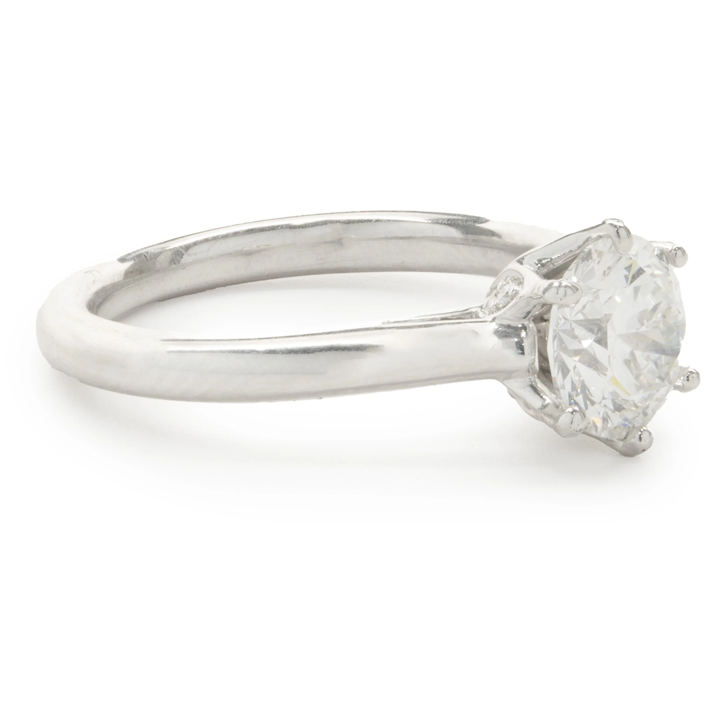 14 Karat White Gold Round Brilliant Cut Diamond Engagement Ring - Image 2