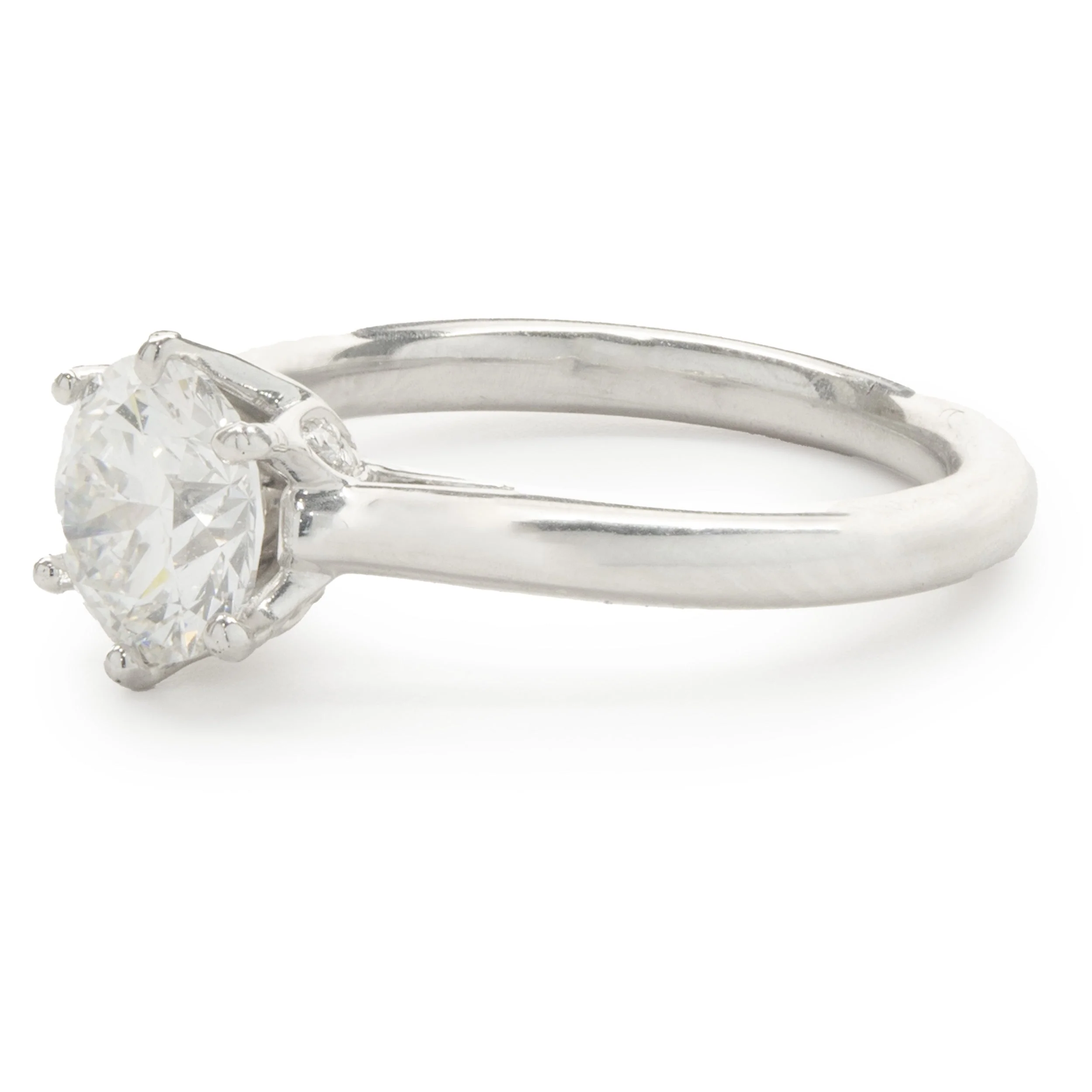 14 Karat White Gold Round Brilliant Cut Diamond Engagement Ring - Image 4