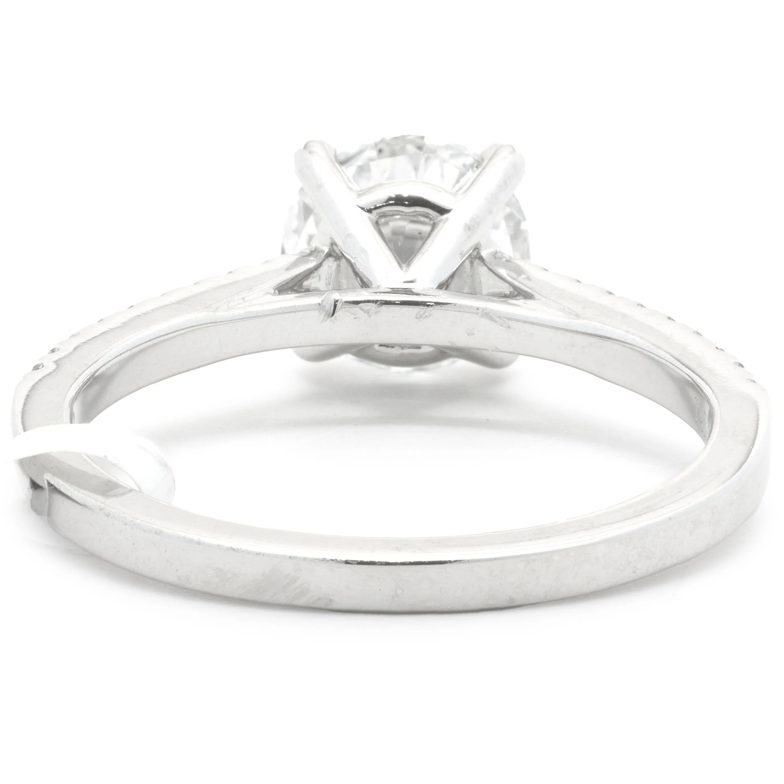 14 Karat White Gold Round Brilliant Cut Diamond Engagement Ring - Image 4