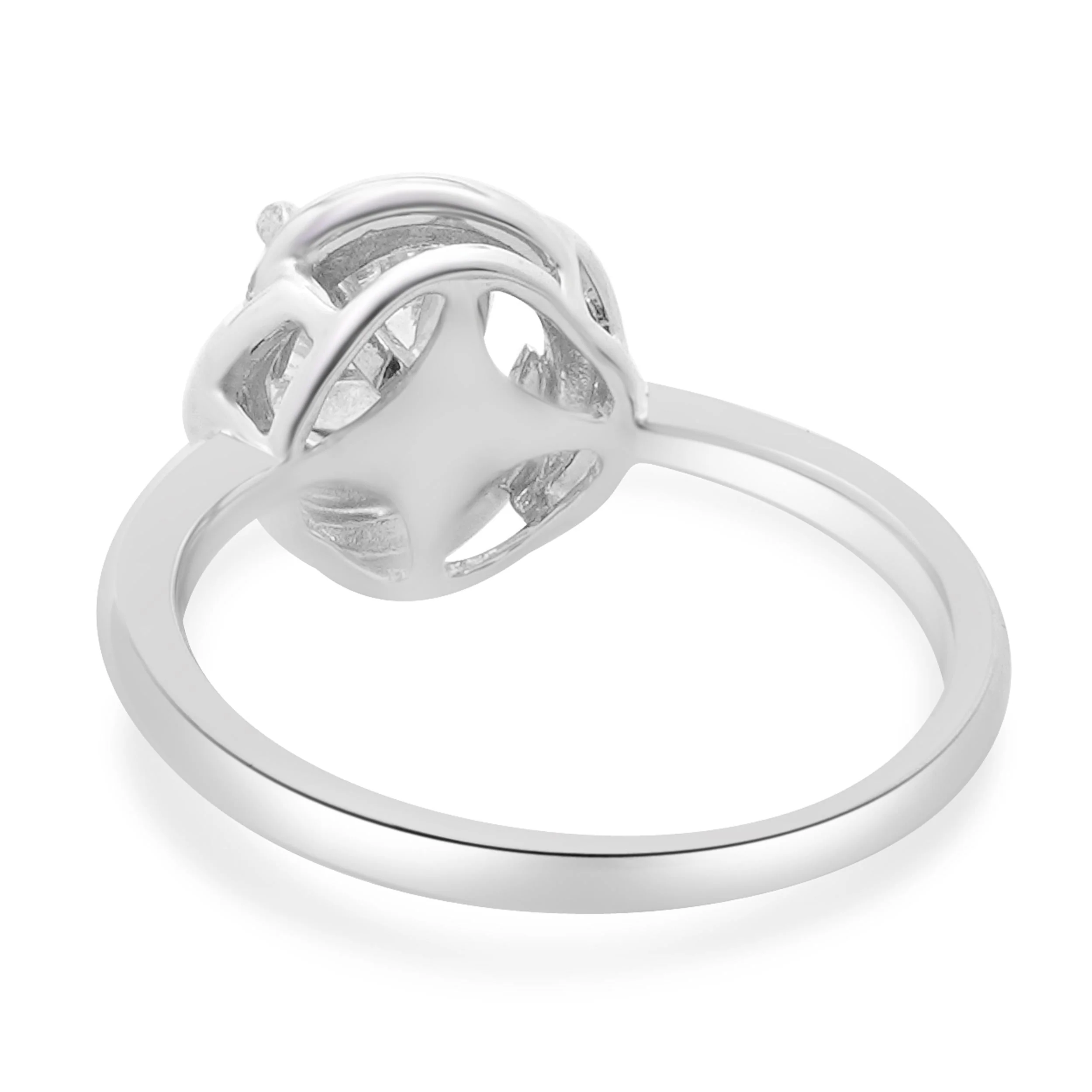 14 Karat White Gold Round Brilliant Cut Diamond Engagement Ring - Image 3