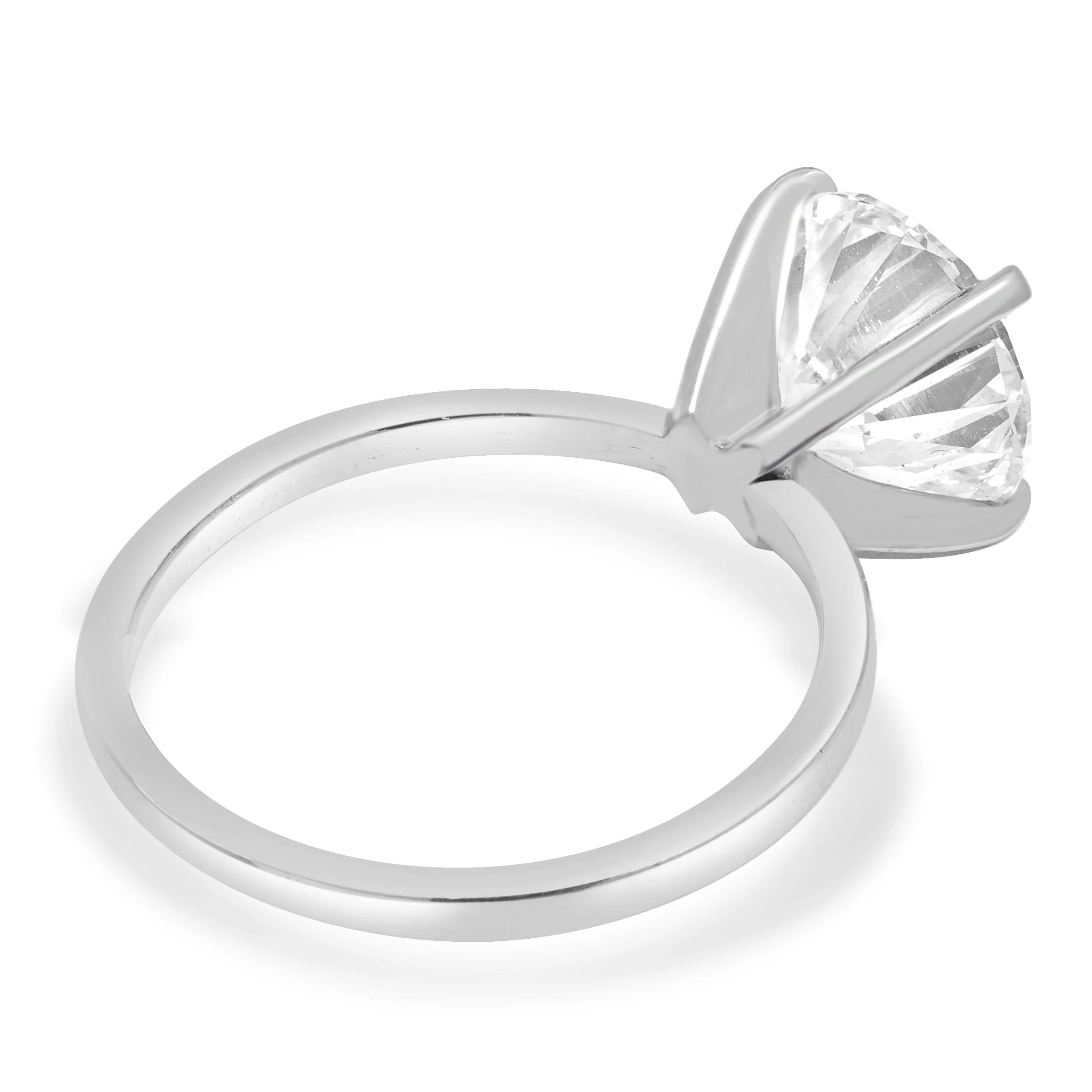 14 Karat White Gold Round Brilliant Cut Diamond Engagement Ring - Image 3