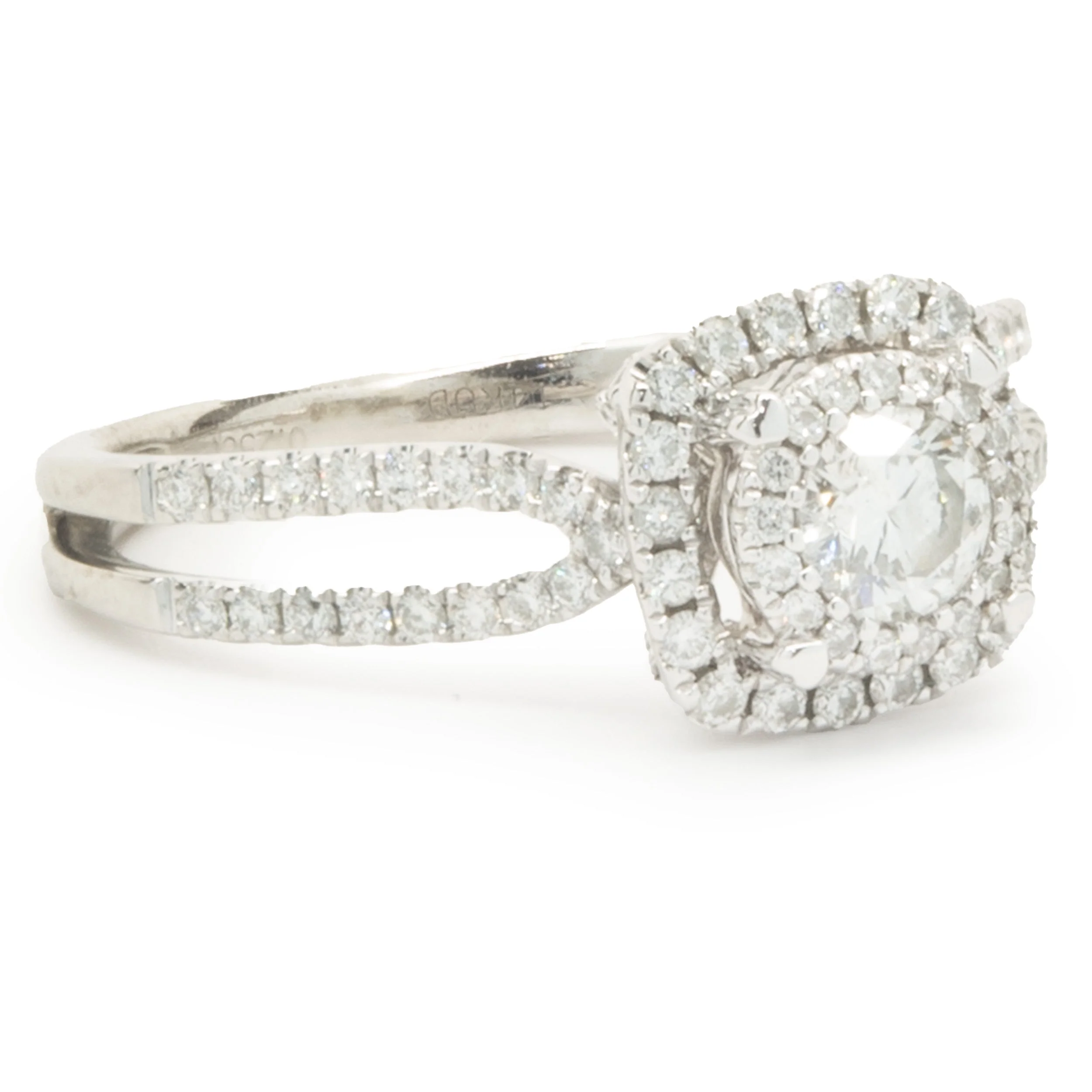 14 Karat White Gold Round Brilliant Cut Diamond Engagement Ring - Image 2