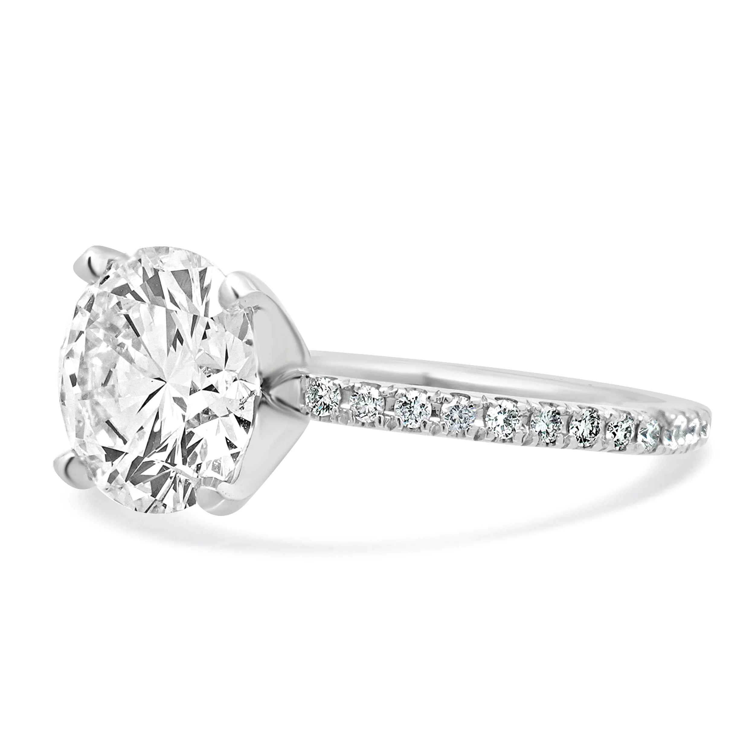 14 Karat White Gold Round Brilliant Diamond Engagement Ring - Image 2