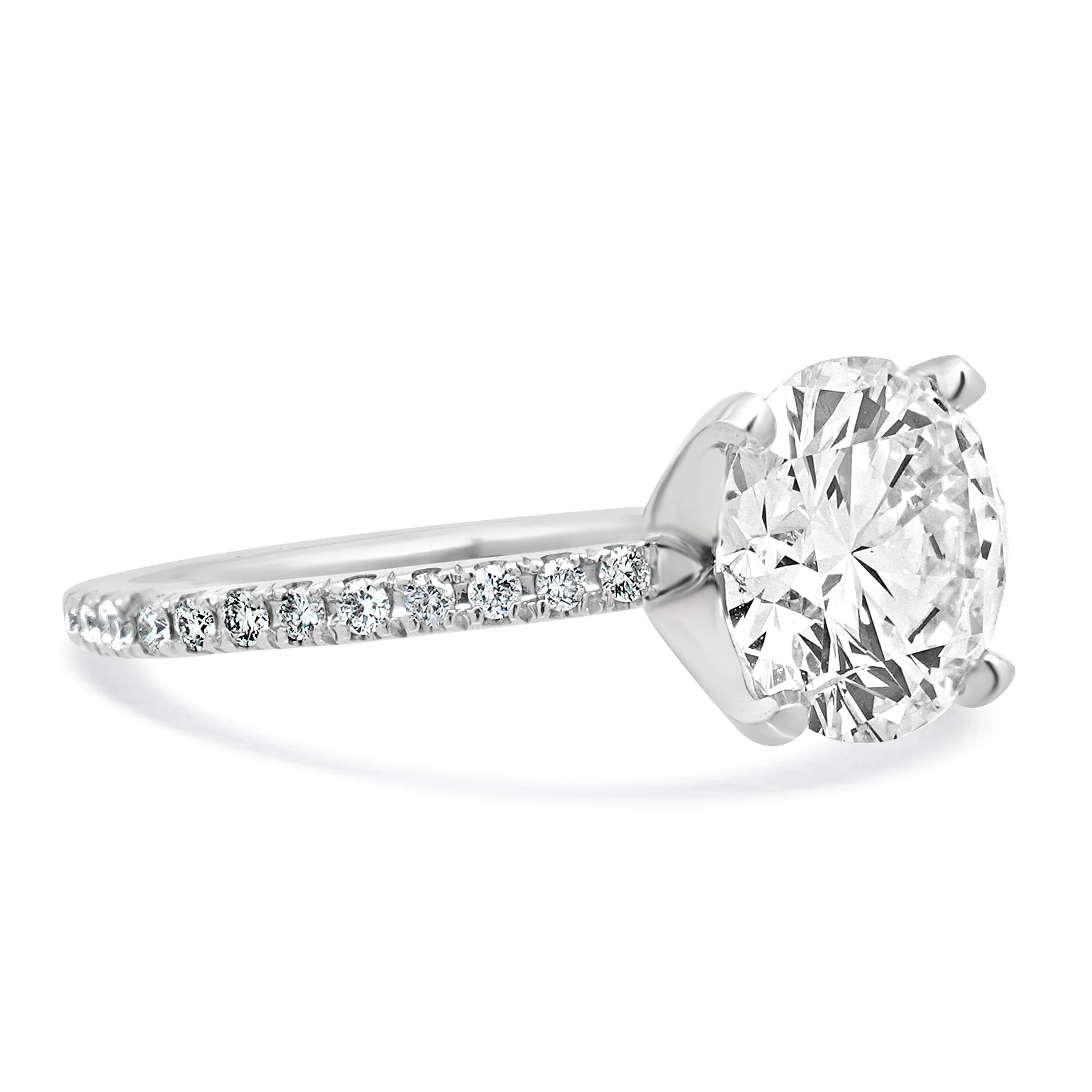 14 Karat White Gold Round Brilliant Diamond Engagement Ring - Image 3