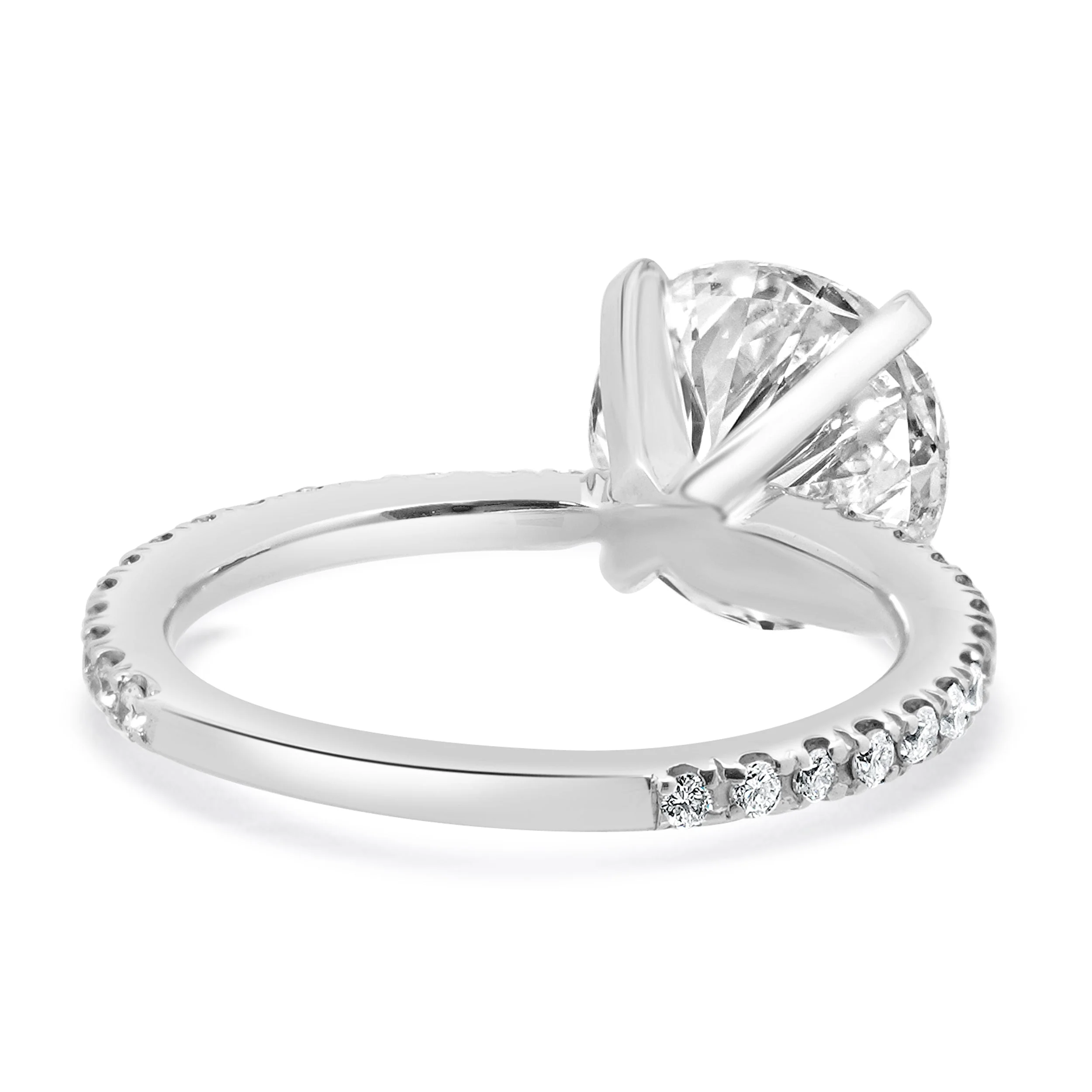 14 Karat White Gold Round Brilliant Diamond Engagement Ring - Image 4
