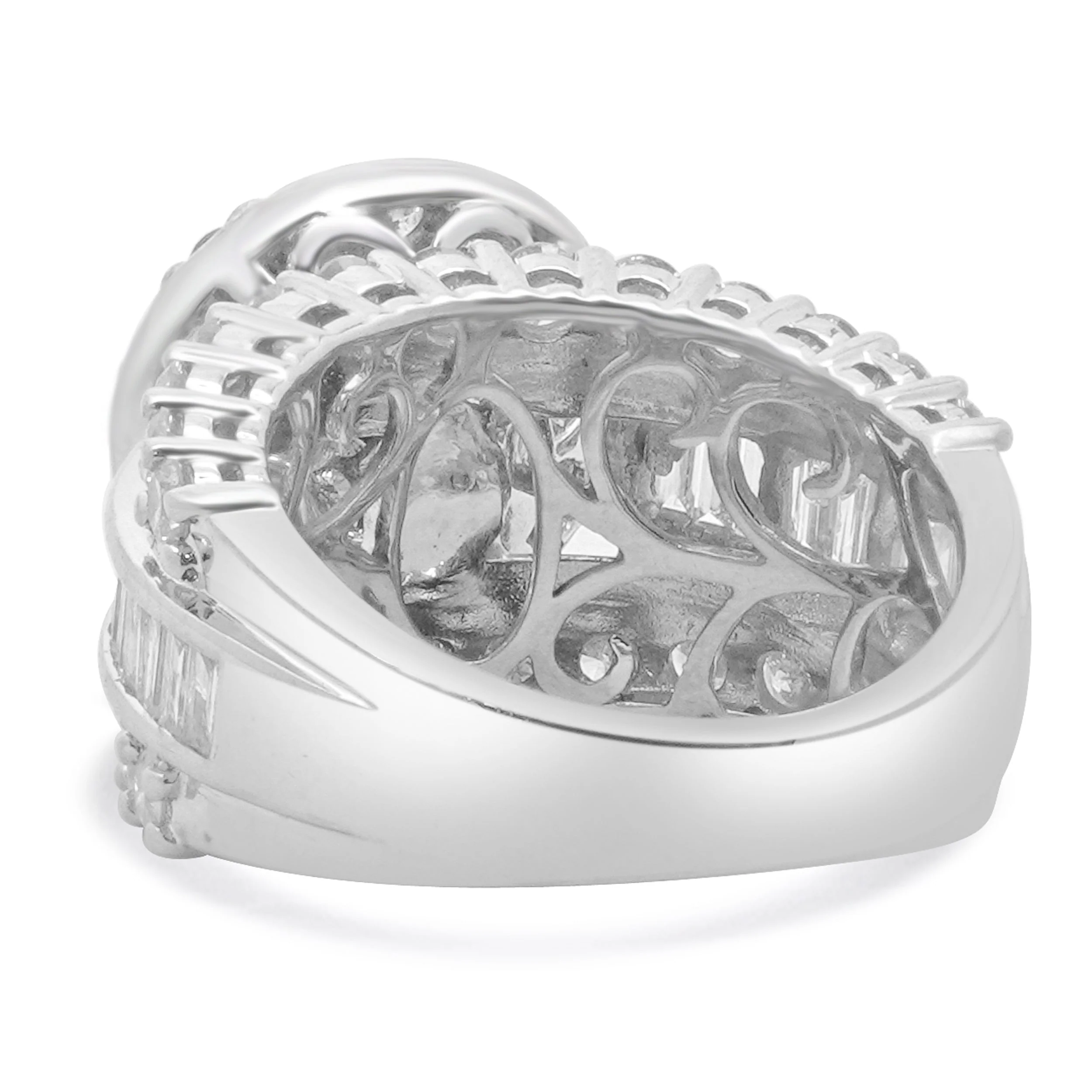 14 Karat White Gold Round Diamond Cluster Engagement Ring - Image 3