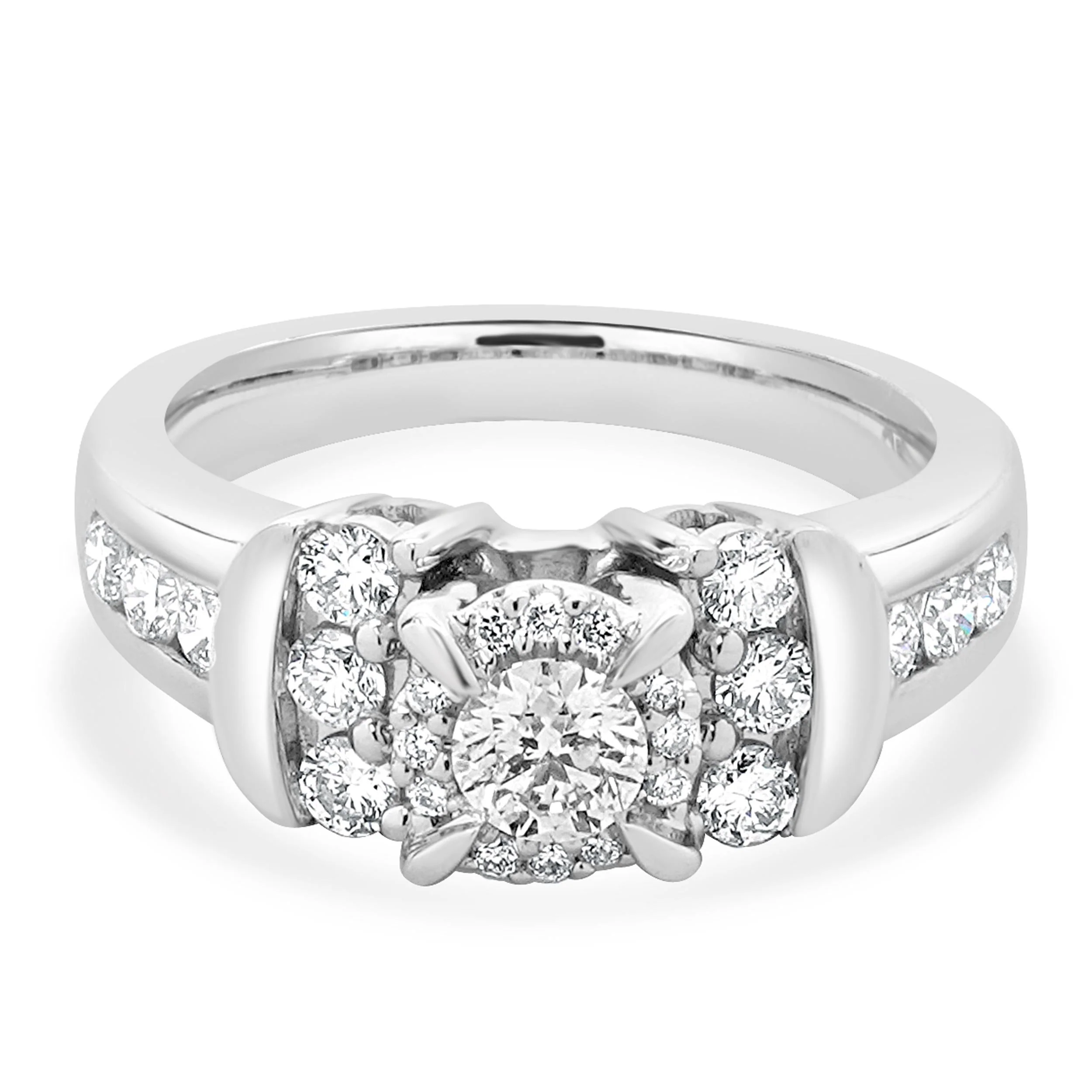 14 Karat White Gold Round Diamond Engagement Ring - Image 2