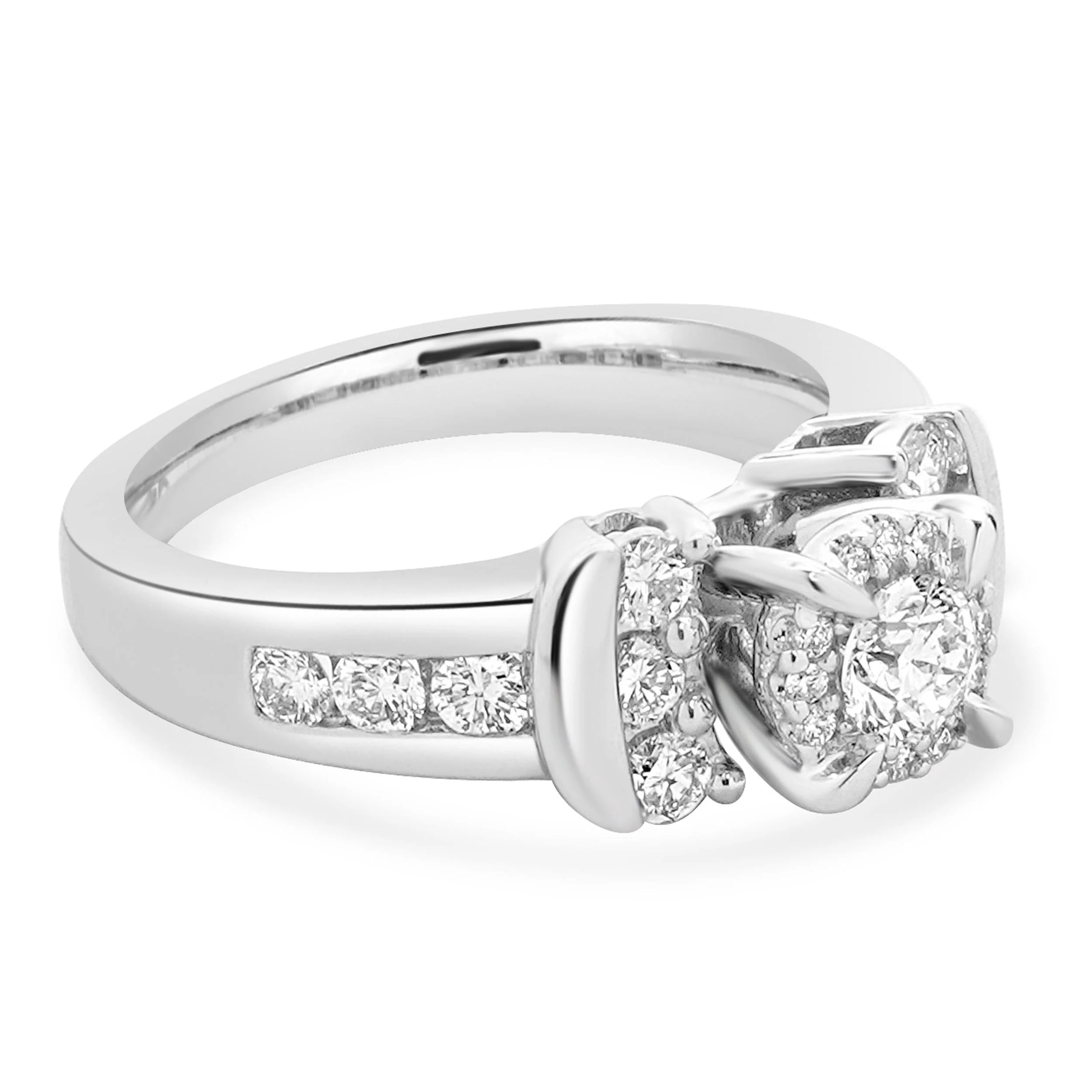 14 Karat White Gold Round Diamond Engagement Ring - Image 3
