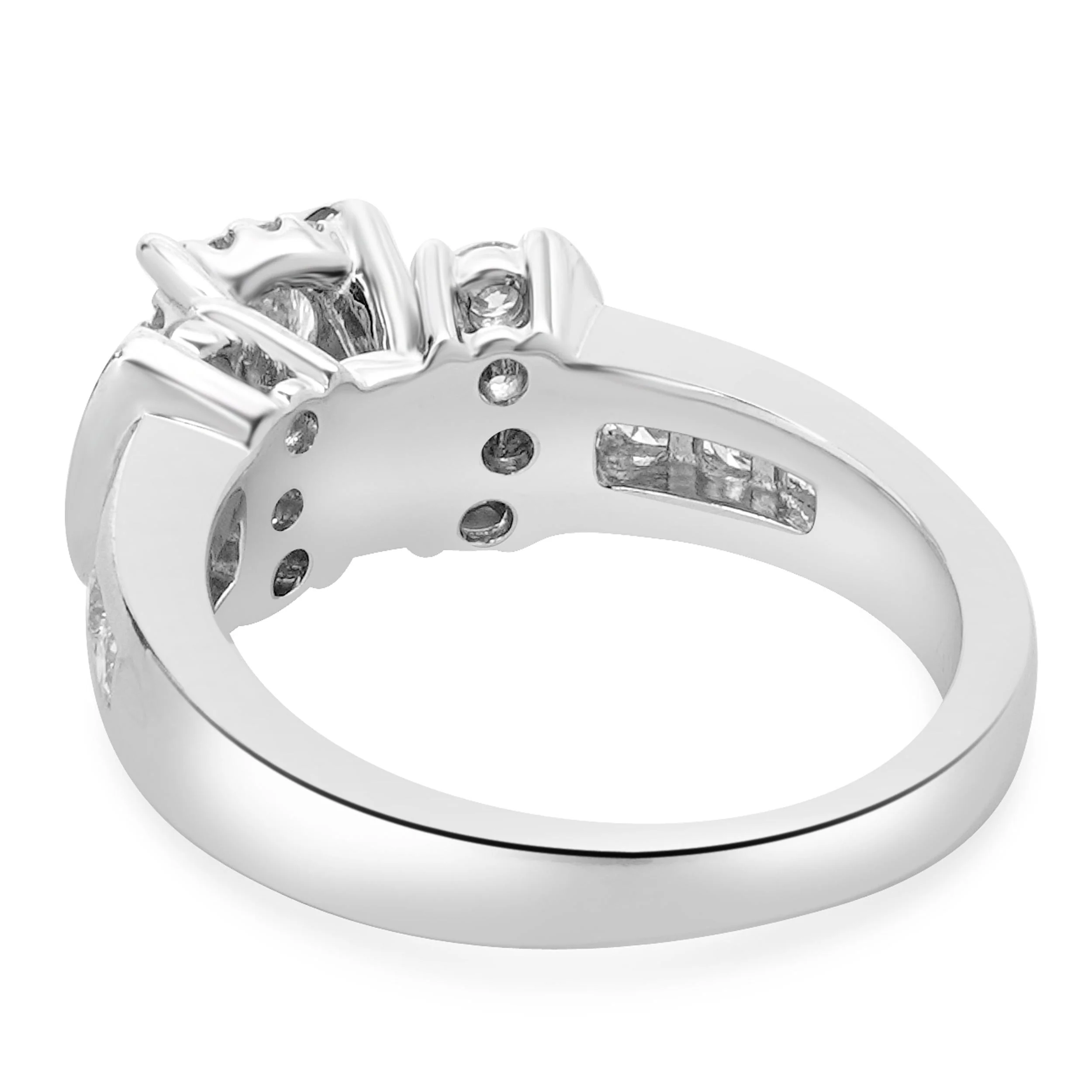 14 Karat White Gold Round Diamond Engagement Ring - Image 4