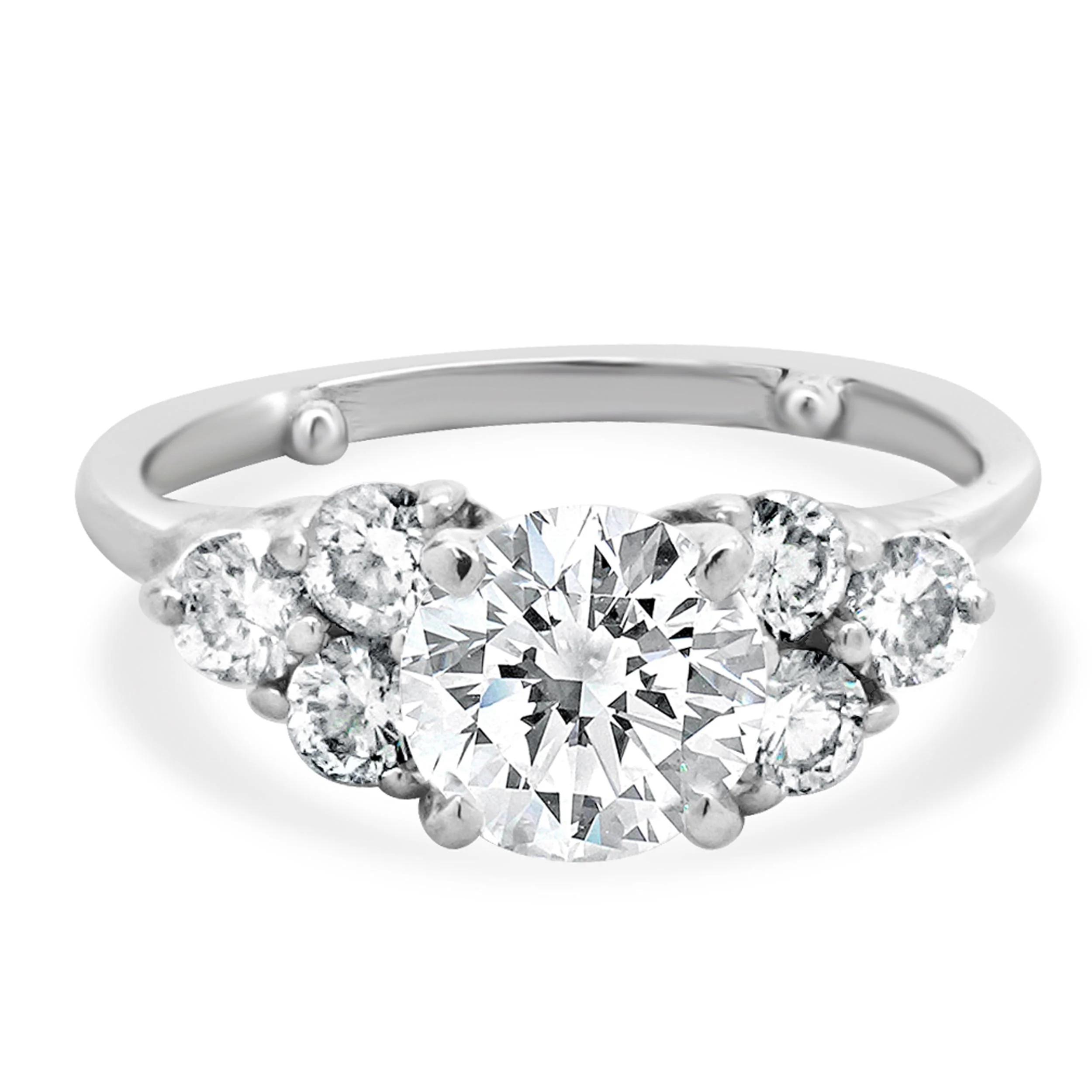 14 Karat White Gold Round Diamond Engagement Ring