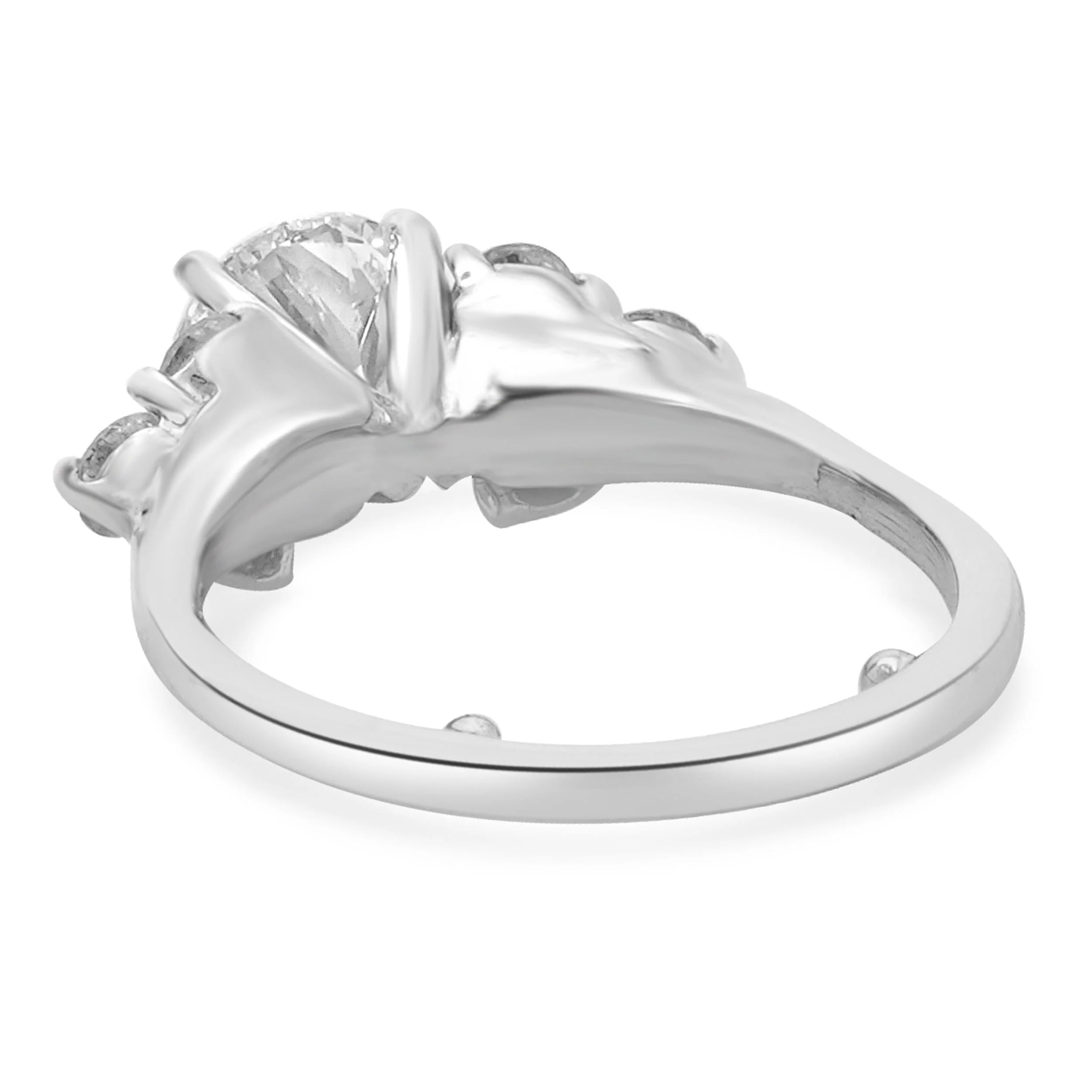 14 Karat White Gold Round Diamond Engagement Ring - Image 3