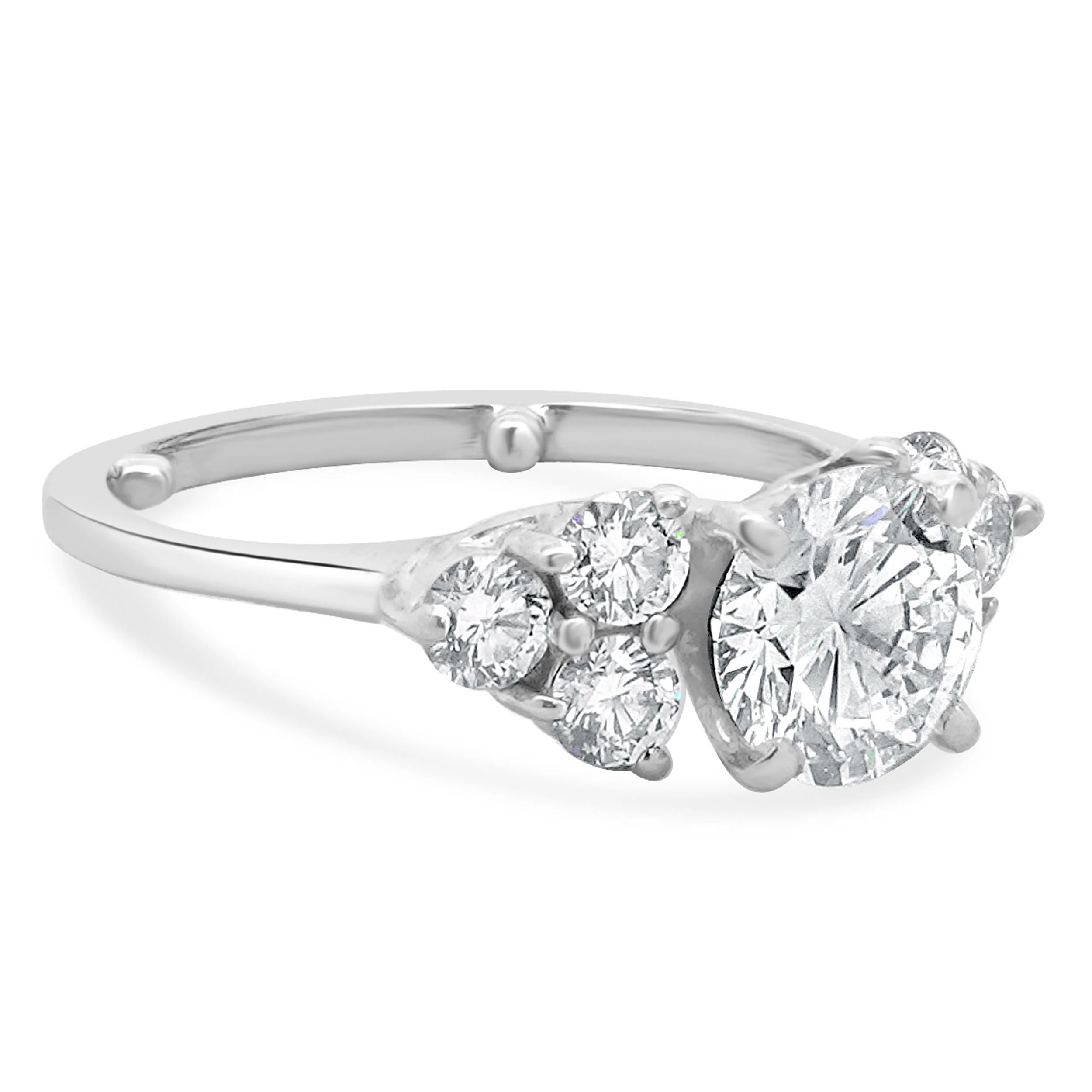 14 Karat White Gold Round Diamond Engagement Ring - Image 4