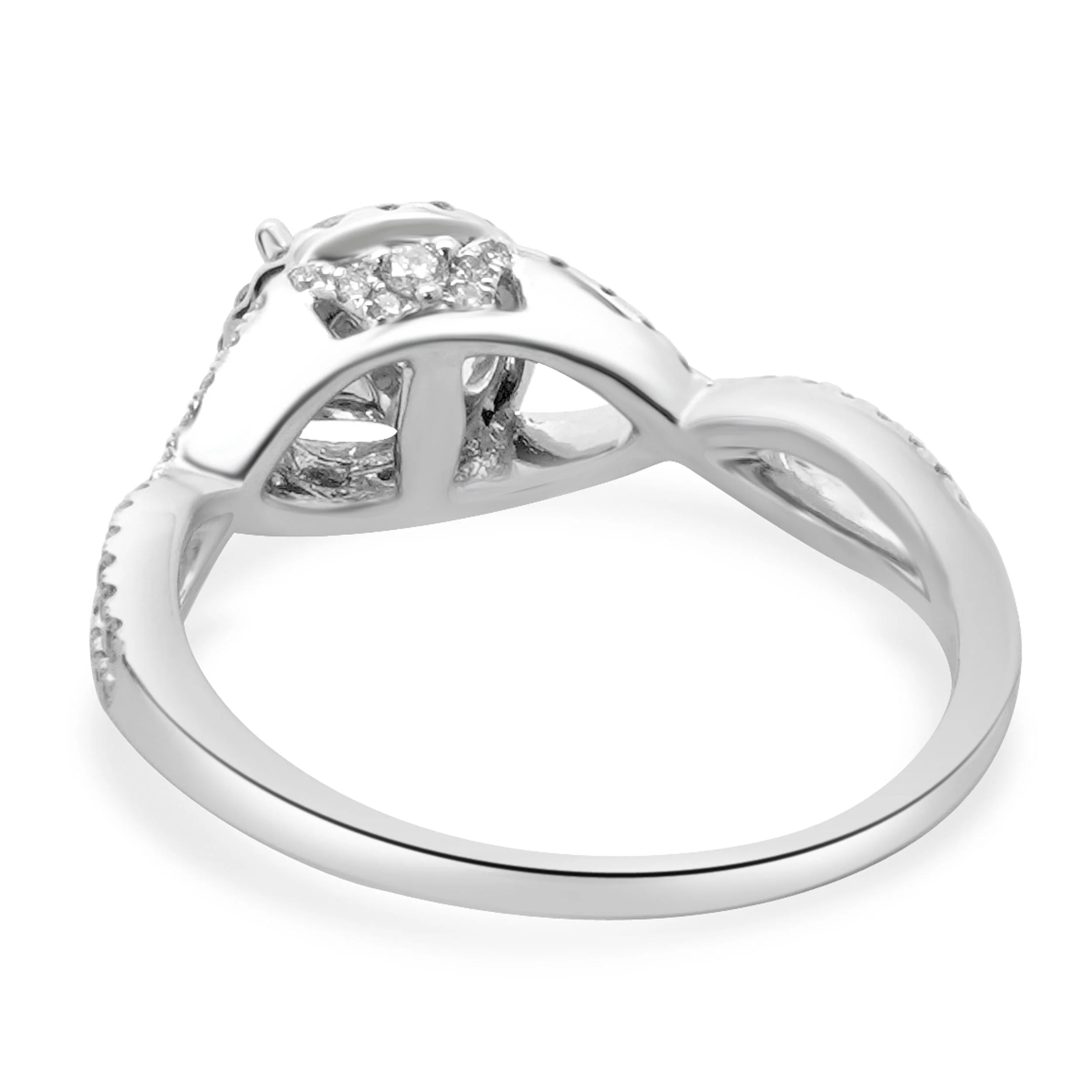 14 Karat White Gold Round Diamond Engagement Ring - Image 4