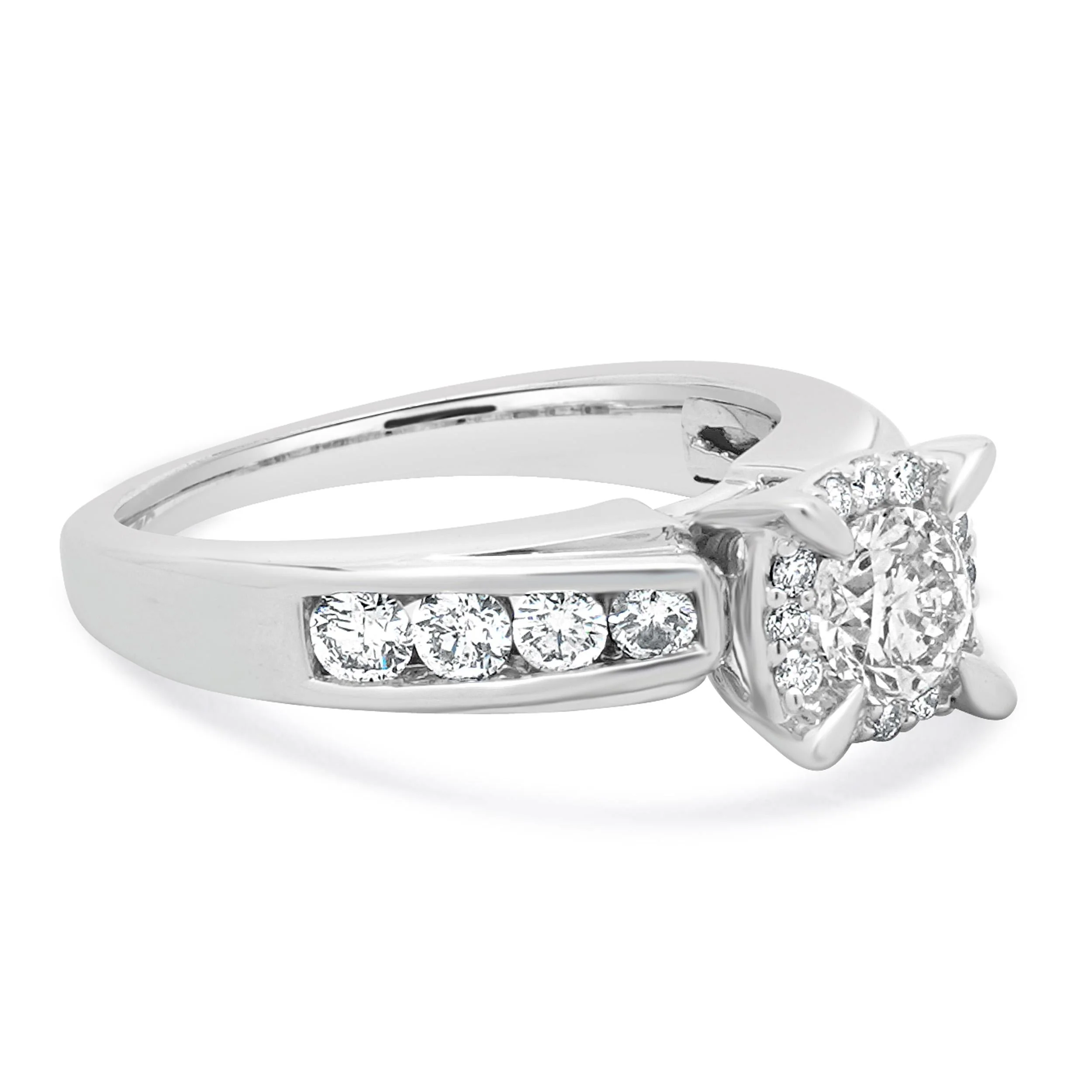 14 Karat White Gold Round Diamond Engagement Ring - Image 3