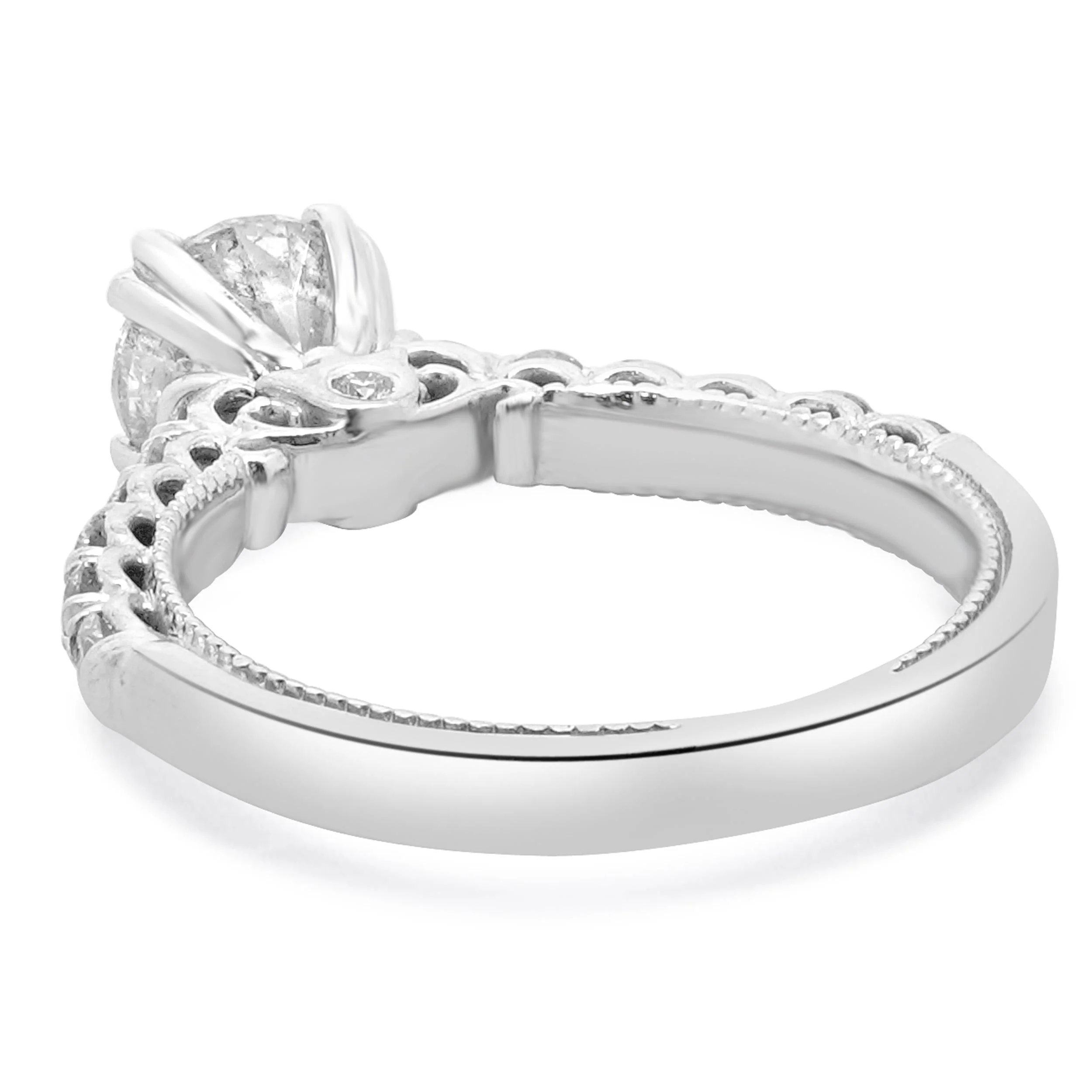 14 Karat White Gold Round Diamond Engagement Ring - Image 2