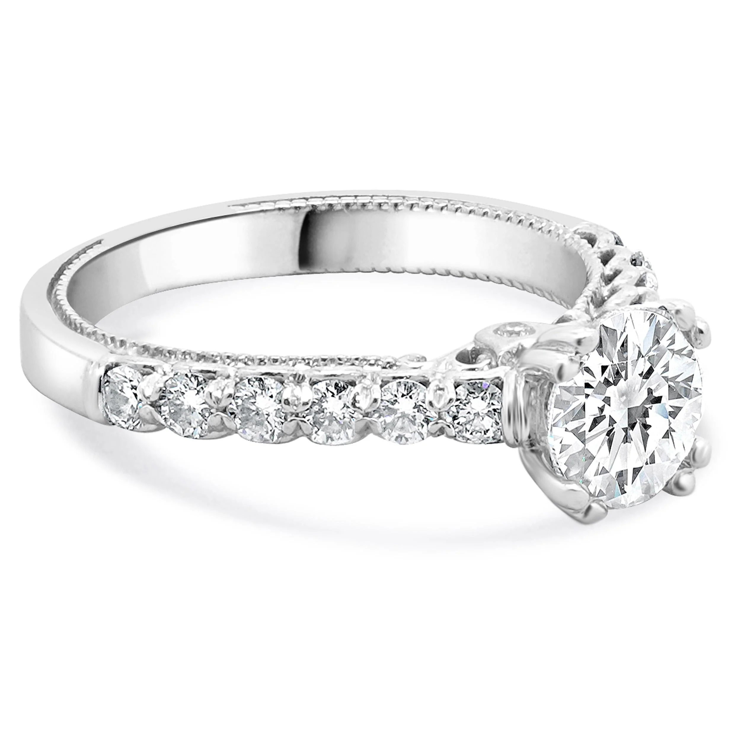 14 Karat White Gold Round Diamond Engagement Ring - Image 3