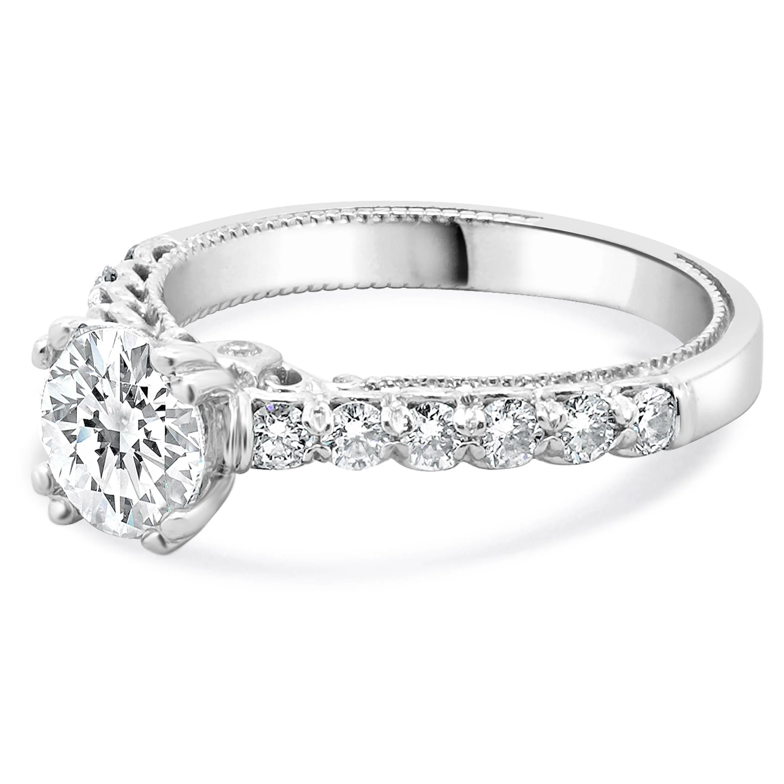 14 Karat White Gold Round Diamond Engagement Ring - Image 4