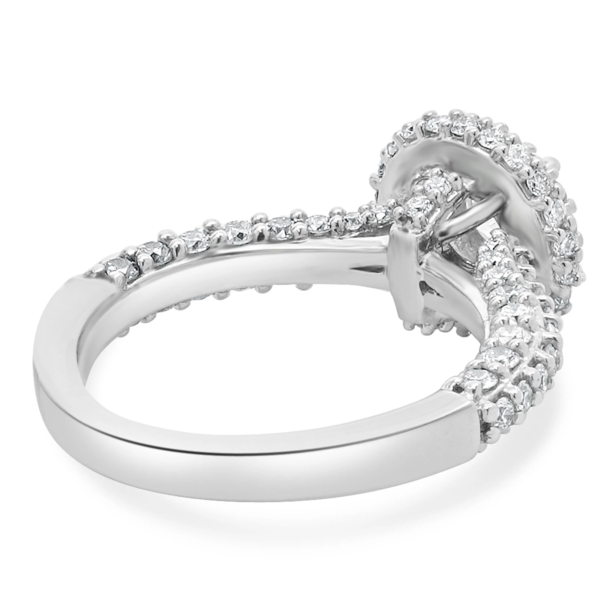14 Karat White Gold Round Diamond Halo Engagement Ring - Image 4