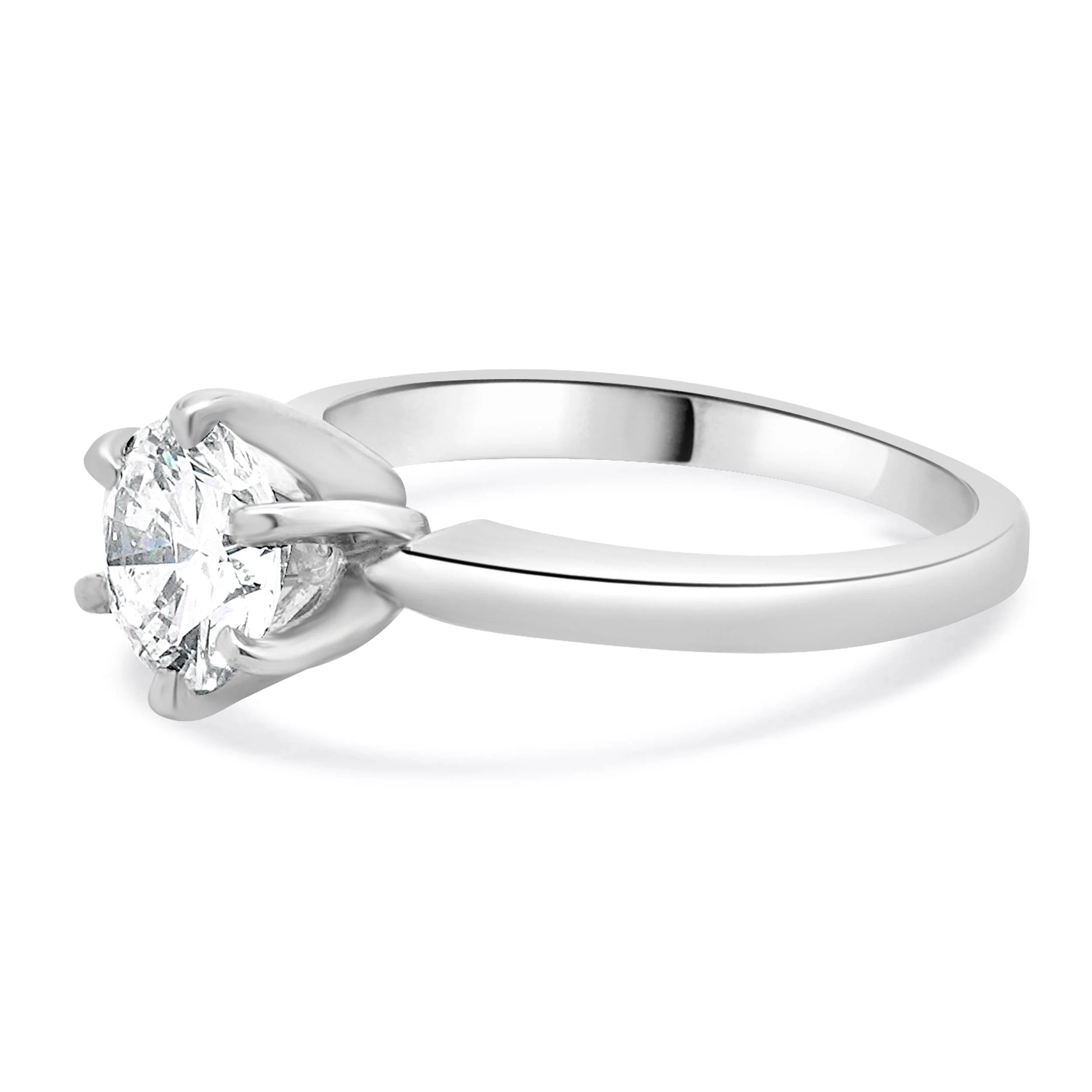 14 Karat White Gold Round Diamond Solitaire Engagement Ring - Image 2