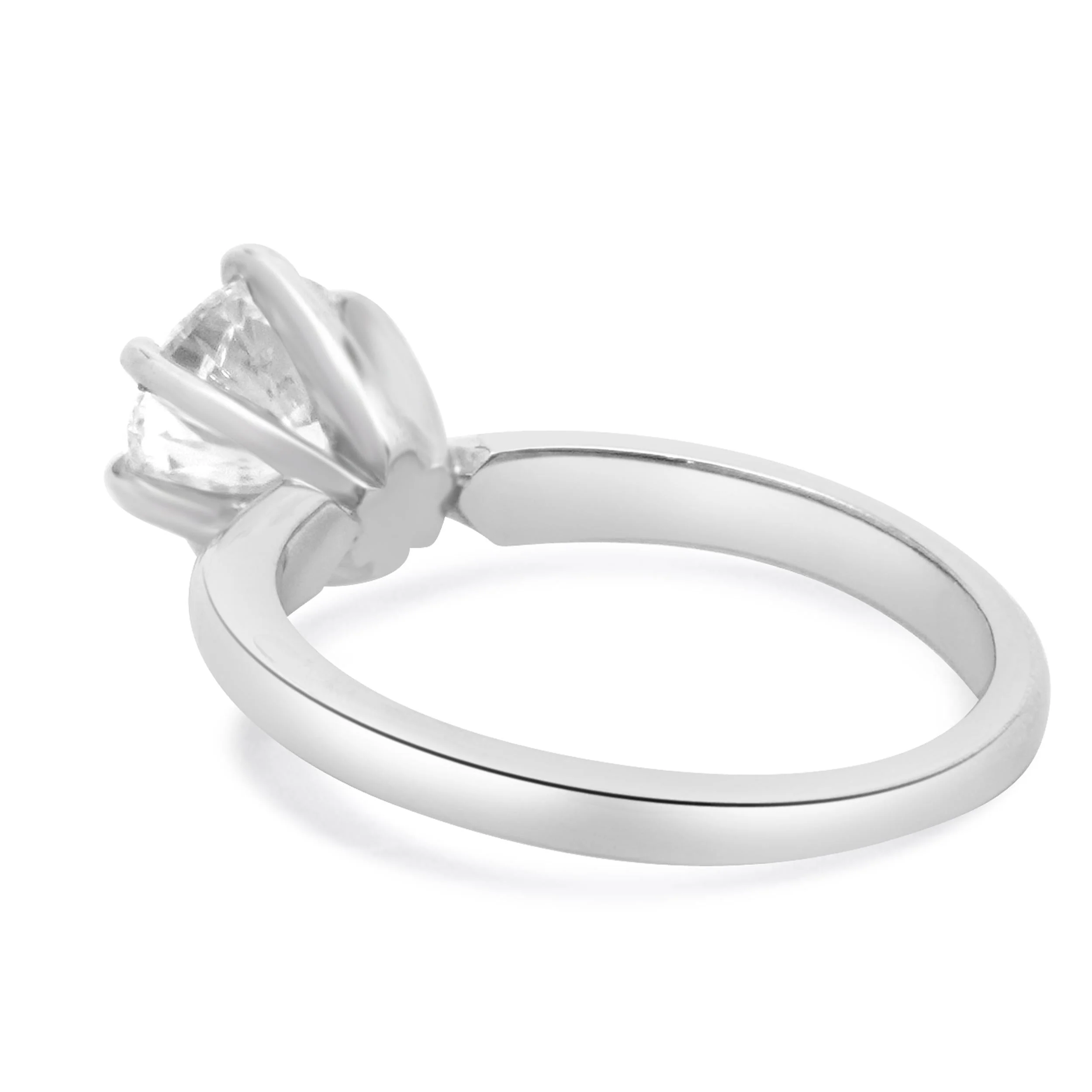 14 Karat White Gold Round Diamond Solitaire Engagement Ring - Image 4