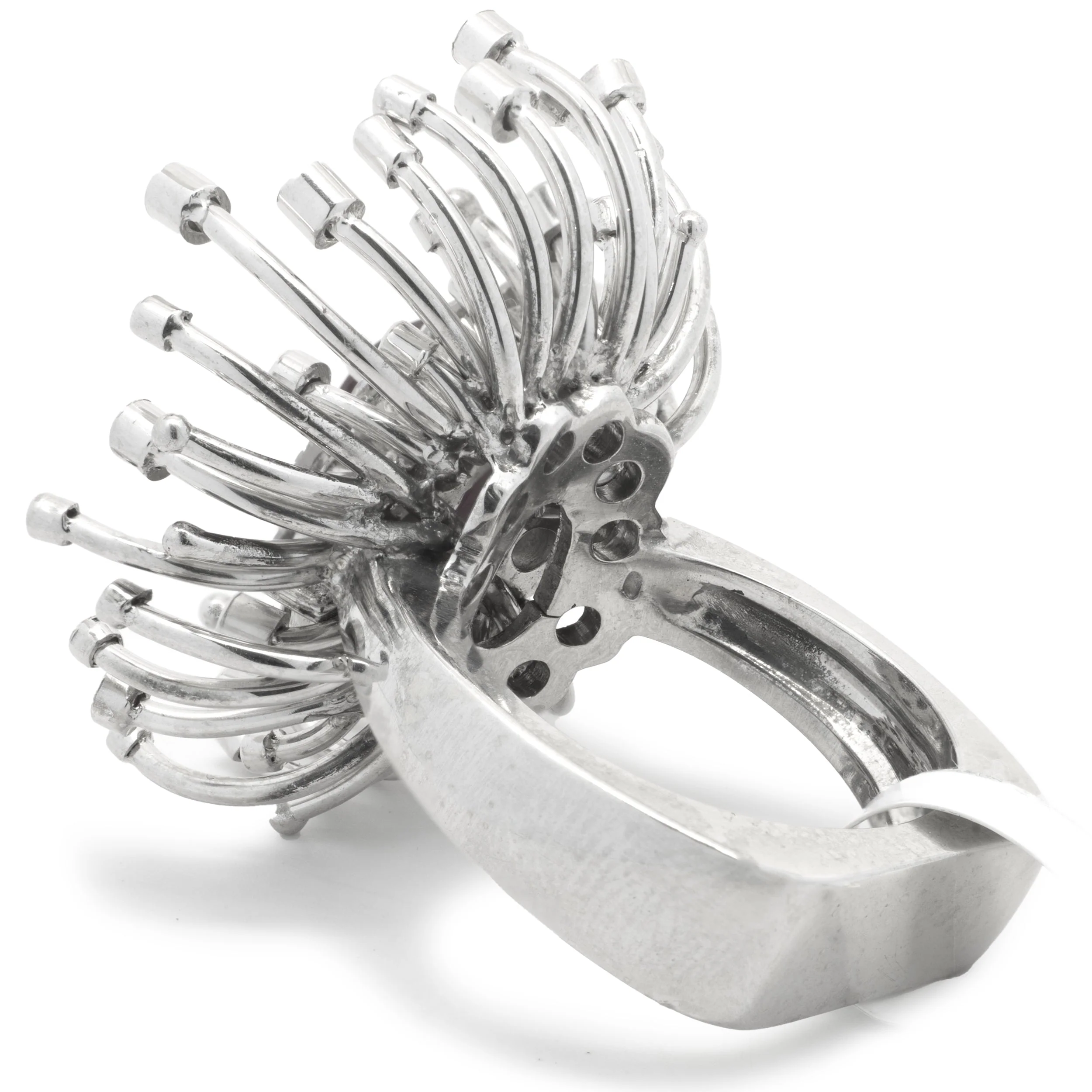 14 Karat White Gold Ruby and Diamond Custom Designed Ring - Image 3