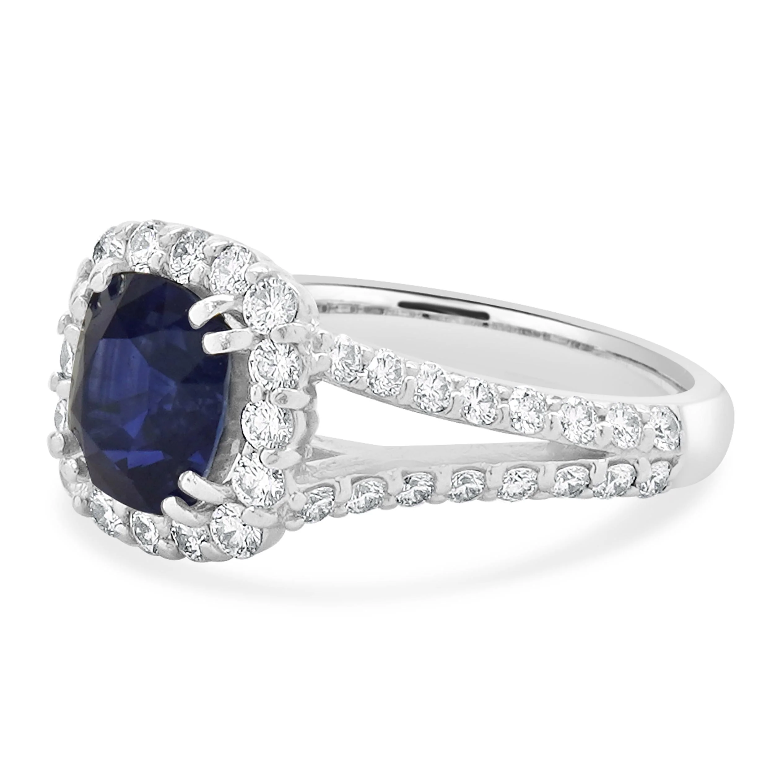 14 Karat White Gold Sapphire and Diamond Ring - Image 3