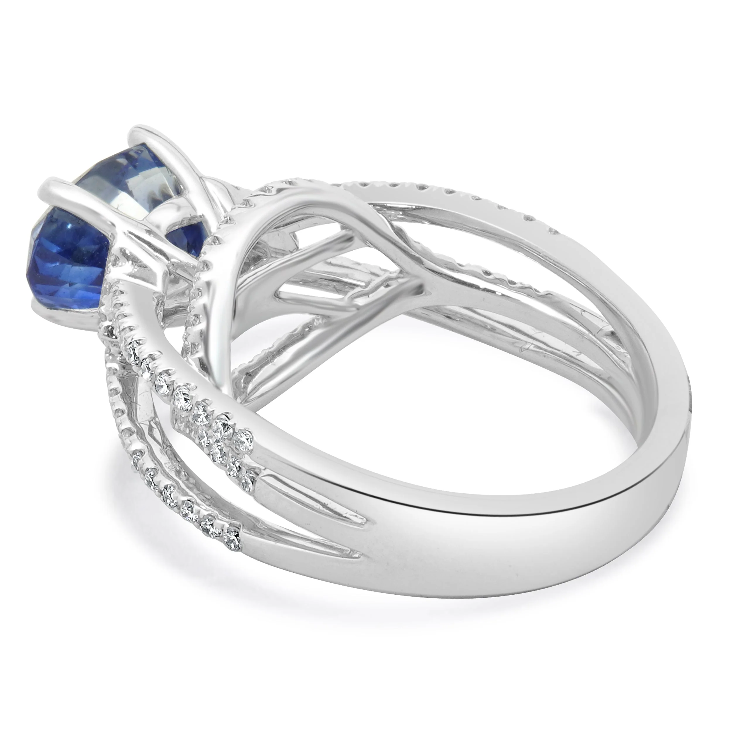 14 Karat White Gold Sapphire and Diamond Ring - Image 4
