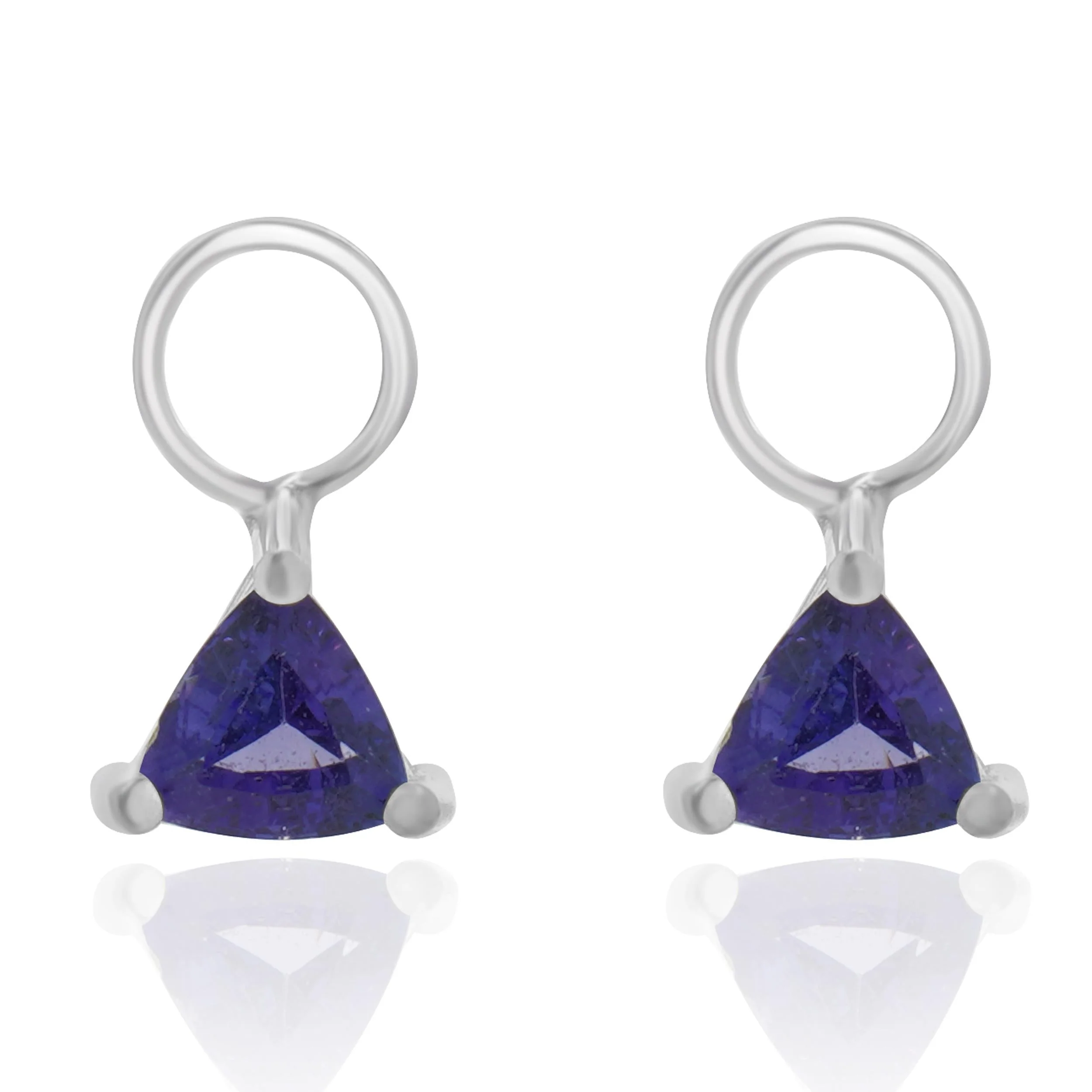 14 Karat White Gold Tanzanite Earring Enhancers
