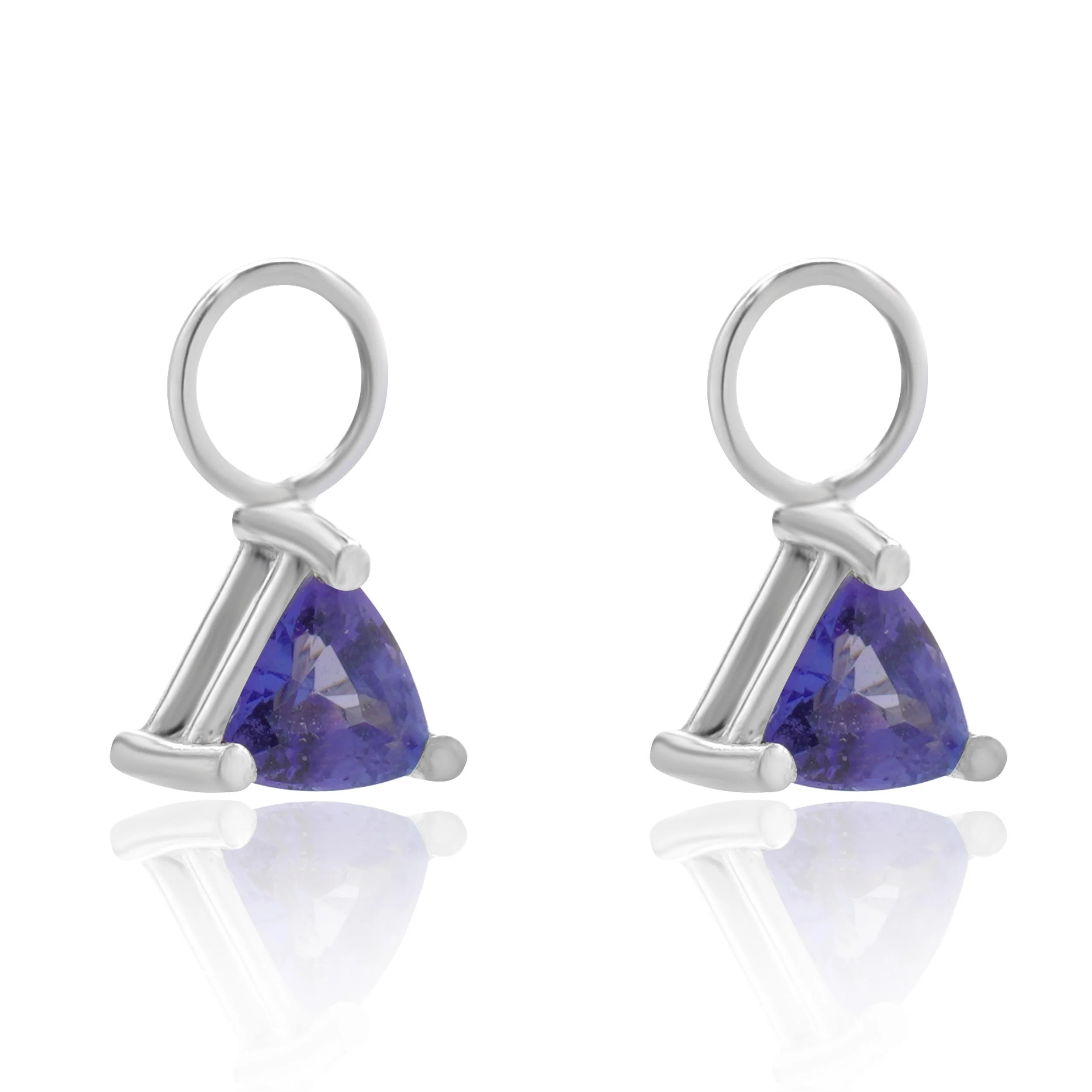 14 Karat White Gold Tanzanite Earring Enhancers - Image 3