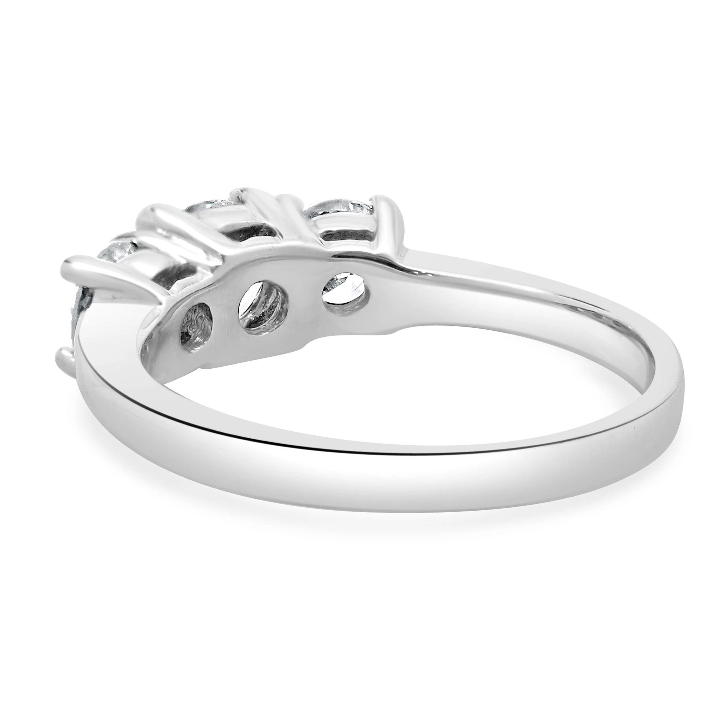 14 Karat White Gold Three Diamond Engagement Ring - Image 3