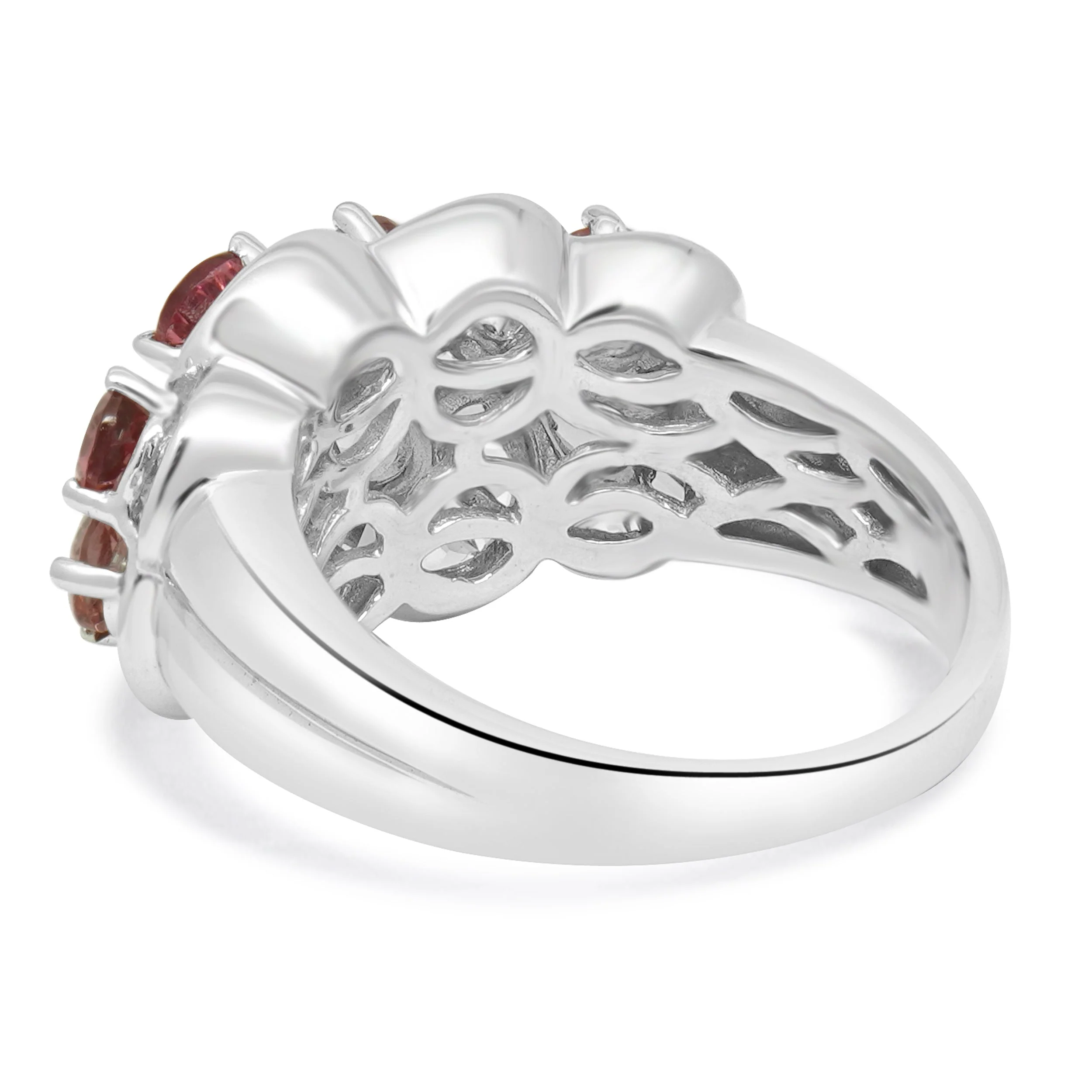 14 Karat White Gold Topaz, Tourmaline, and Diamond Ring - Image 3