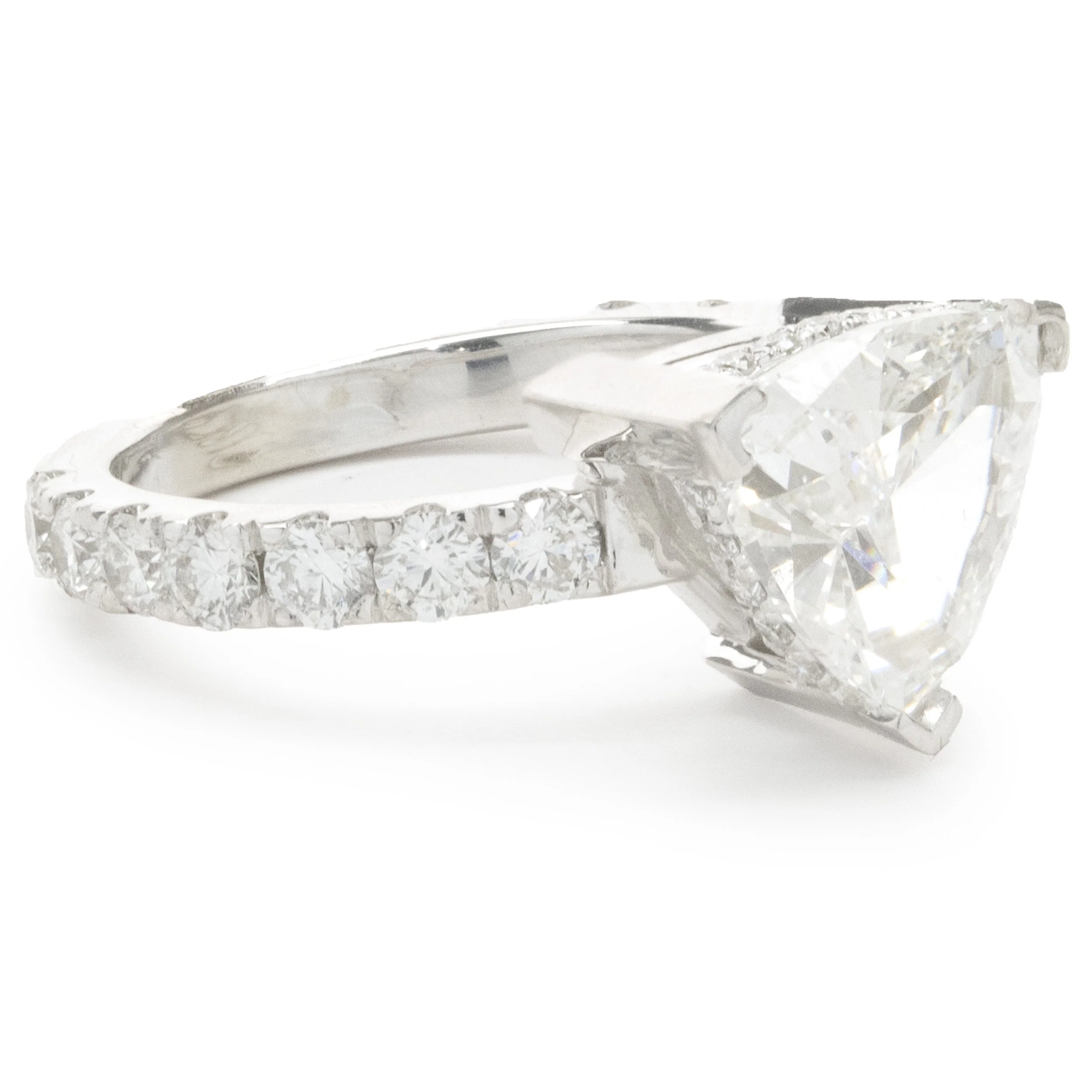 14 Karat White Gold Trillion Cut Diamond Engagement Ring - Image 2