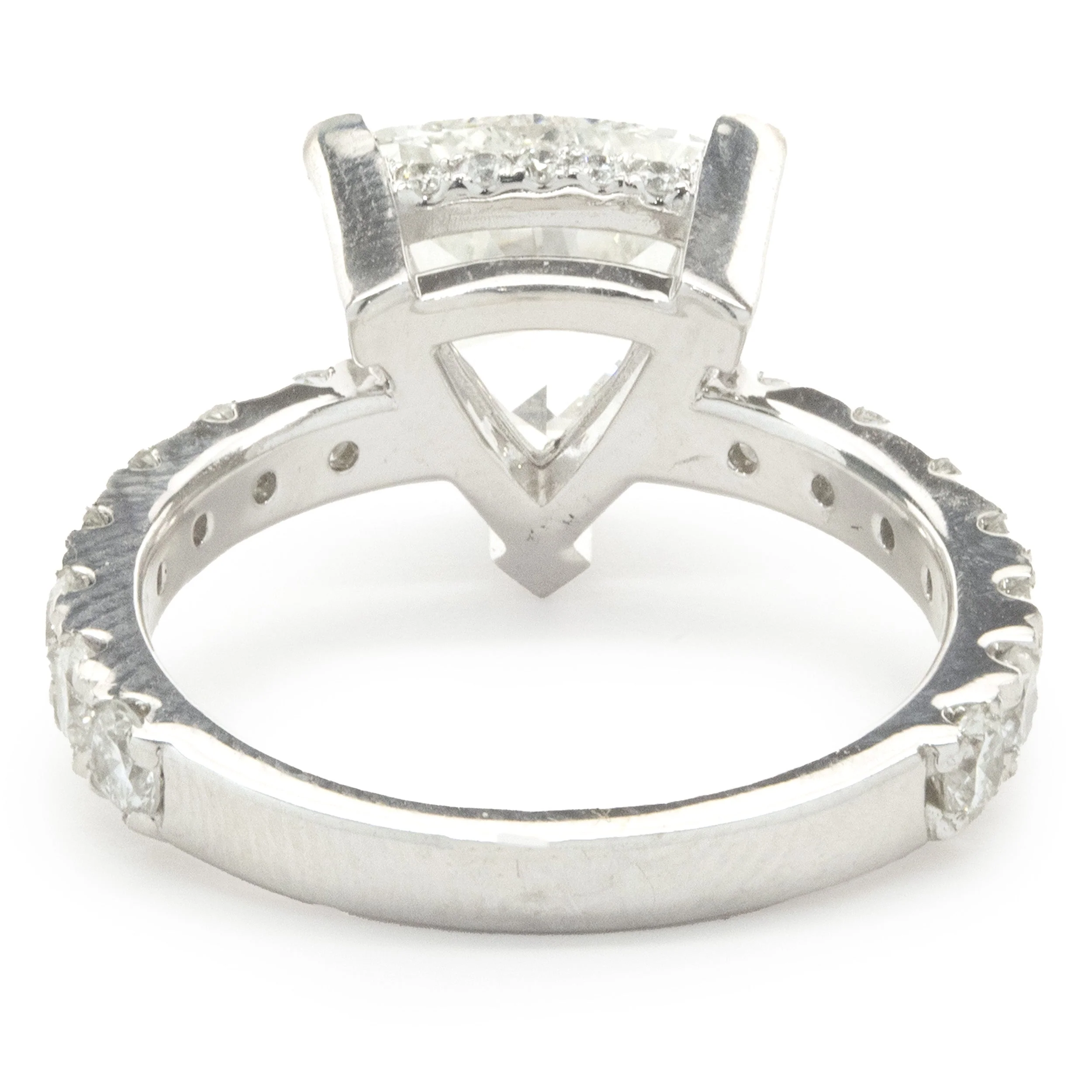 14 Karat White Gold Trillion Cut Diamond Engagement Ring - Image 3