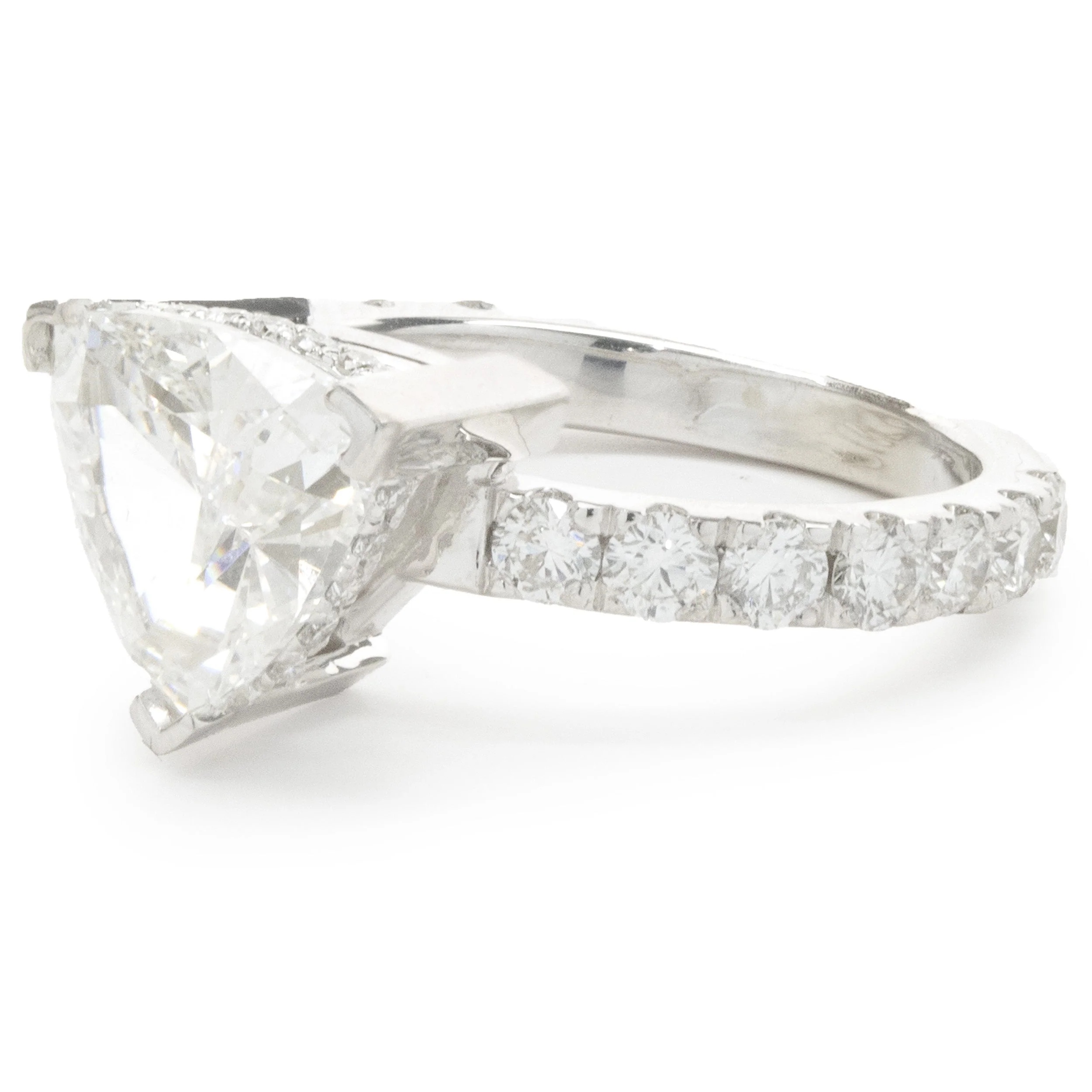 14 Karat White Gold Trillion Cut Diamond Engagement Ring - Image 4