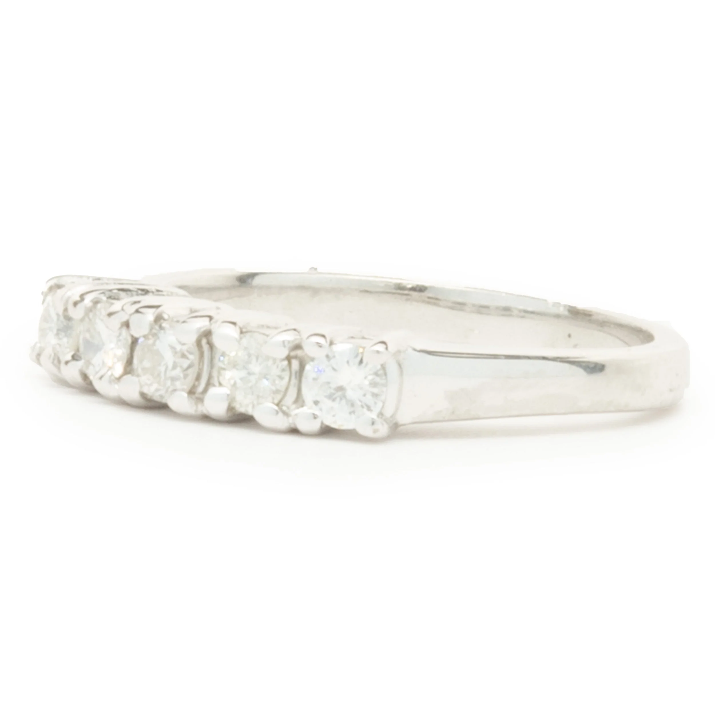 14 Karat White Gold Vintage Diamond Band - Image 4