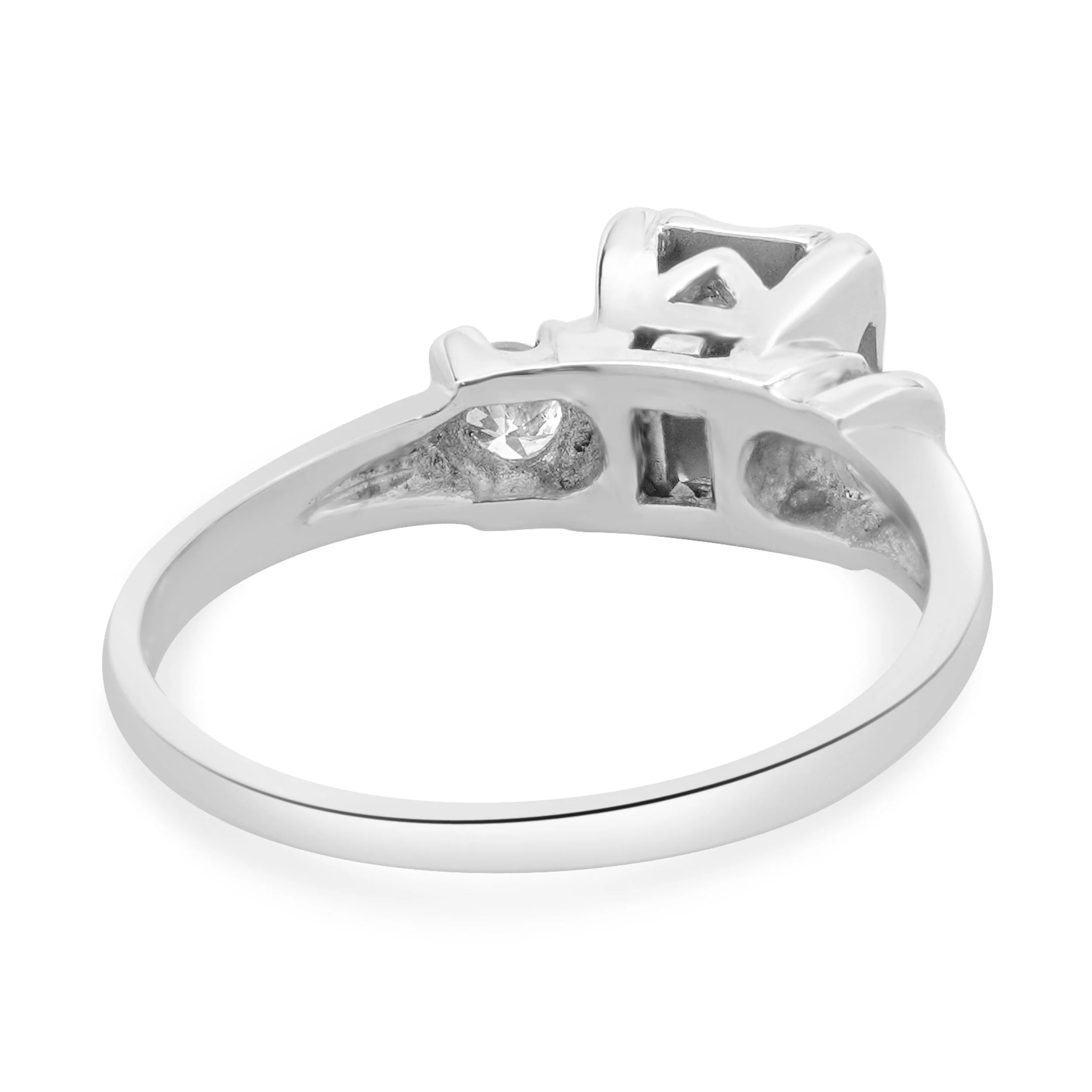 14 Karat White Gold Vintage Diamond Engagement Ring - Image 3