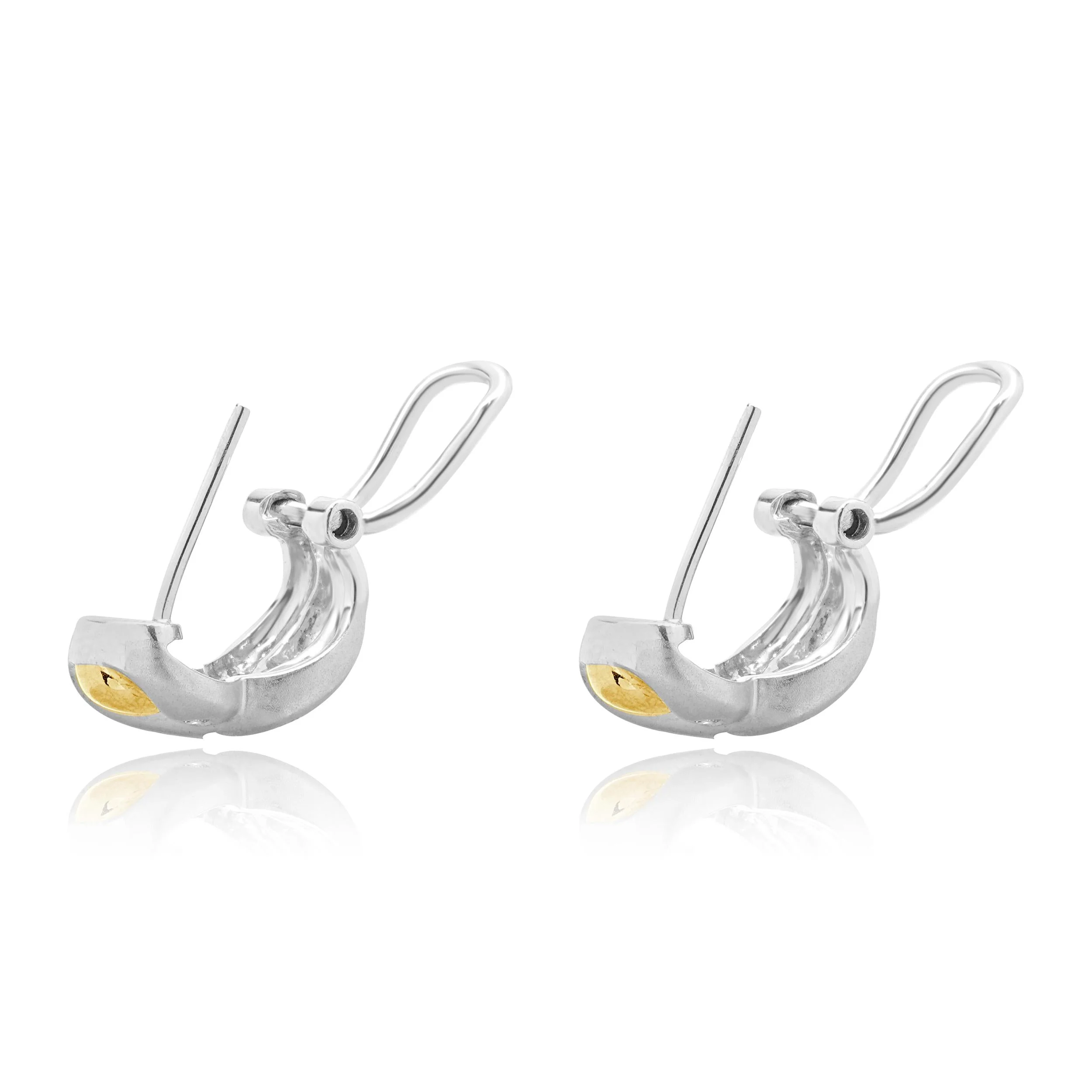 14 Karat White & Yellow Gold Diamond X Earrings - Image 3