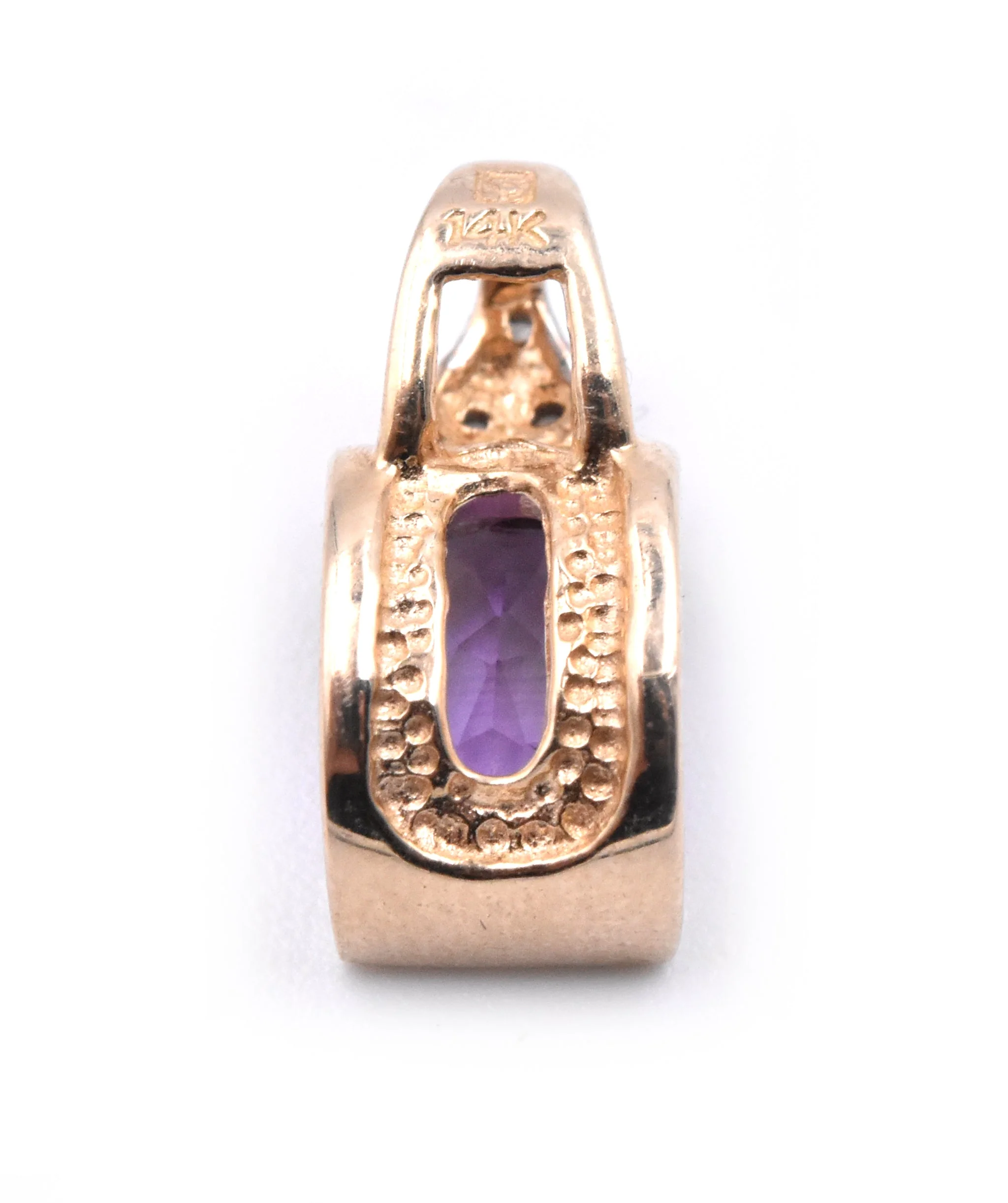 14 Karat Yellow Amethyst and Diamond Pendant - Image 4