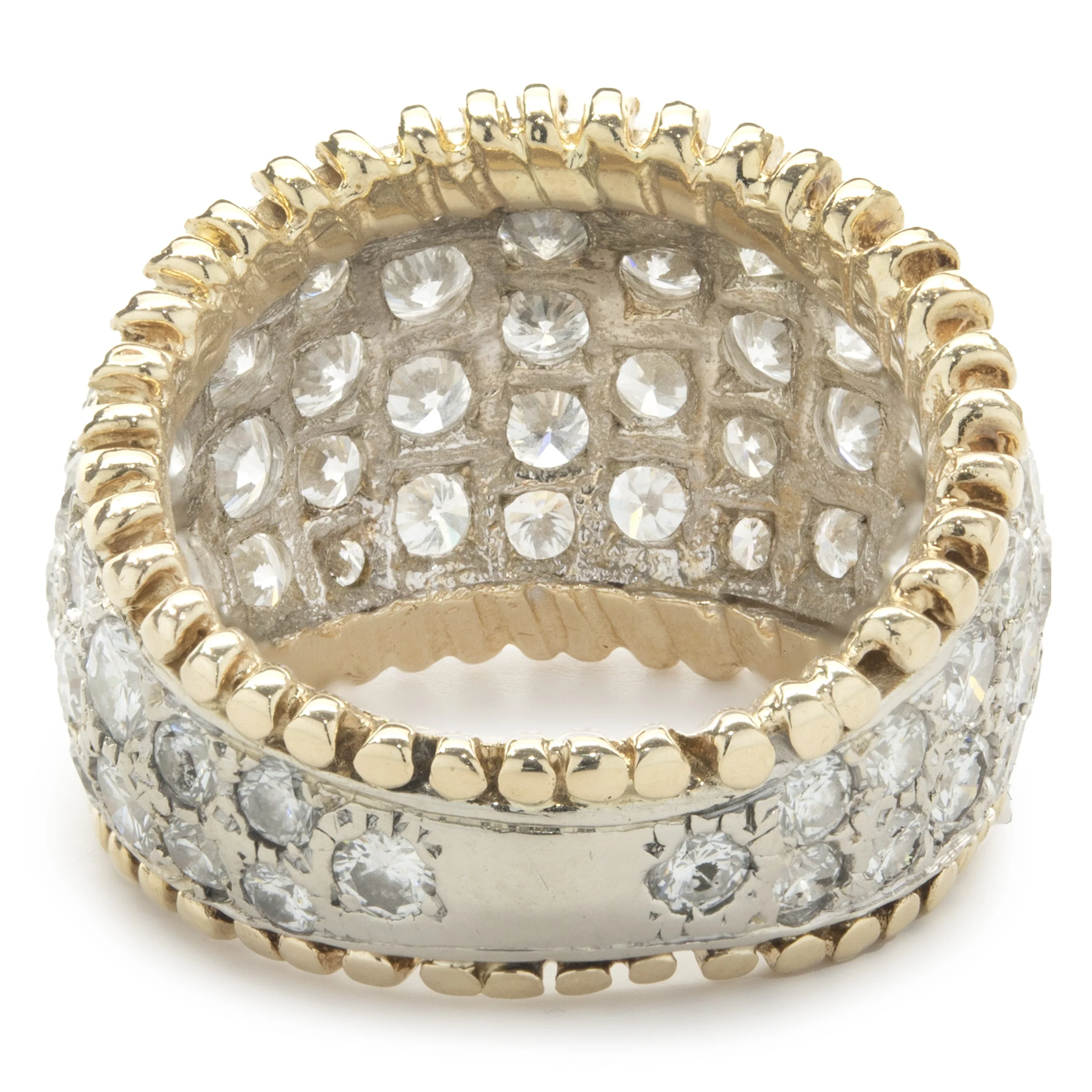 14 Karat Yellow and White Gold Pave Diamond Cigar Band - Image 3